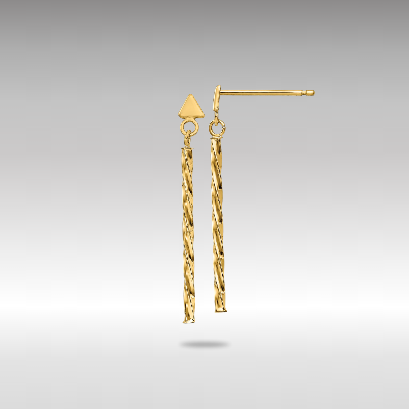 Elegant Gold Polished Twisted Bar Dangle Earrings - YE1806 | Perfect for Parties, Weddings & Evening Events