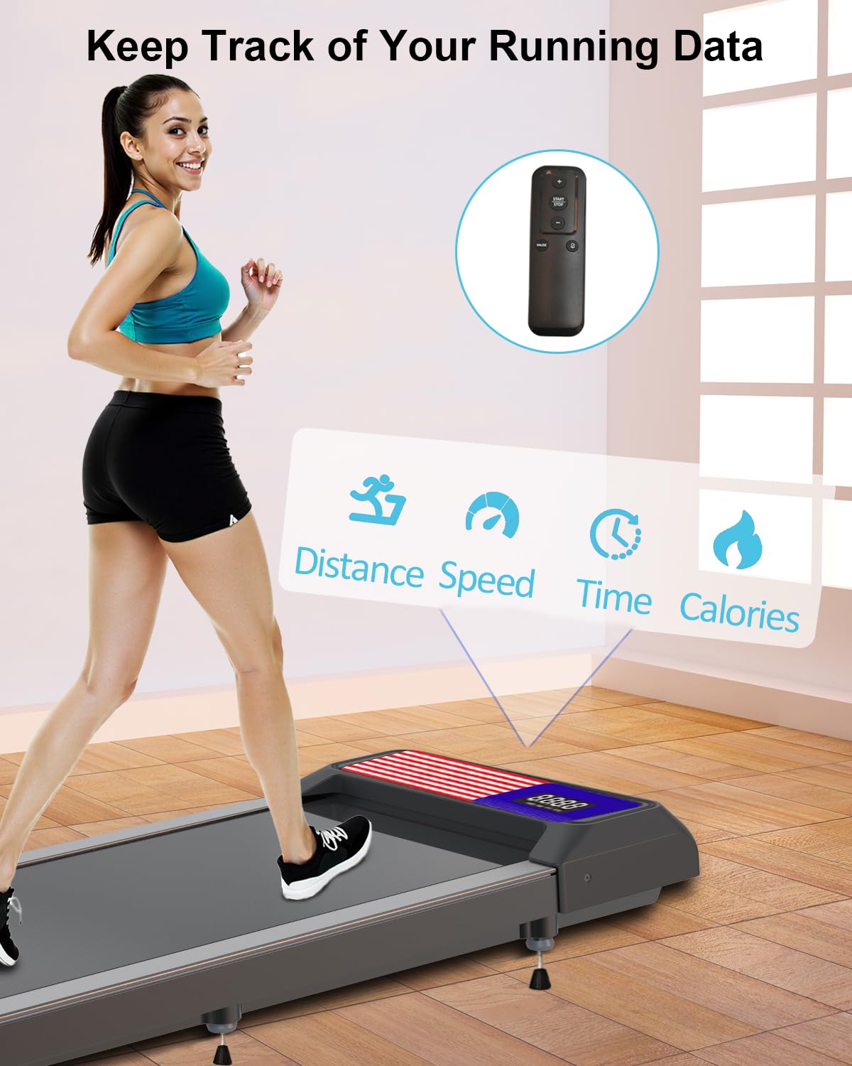 Under Desk Treadmill - 2.5HP Walking Pad Treadmill for Home & Office, 265 lbs Weight Capacity, Low Noise Jogging & Running Machine - Perfect for Small Spaces, Work from Home & Light Exercise