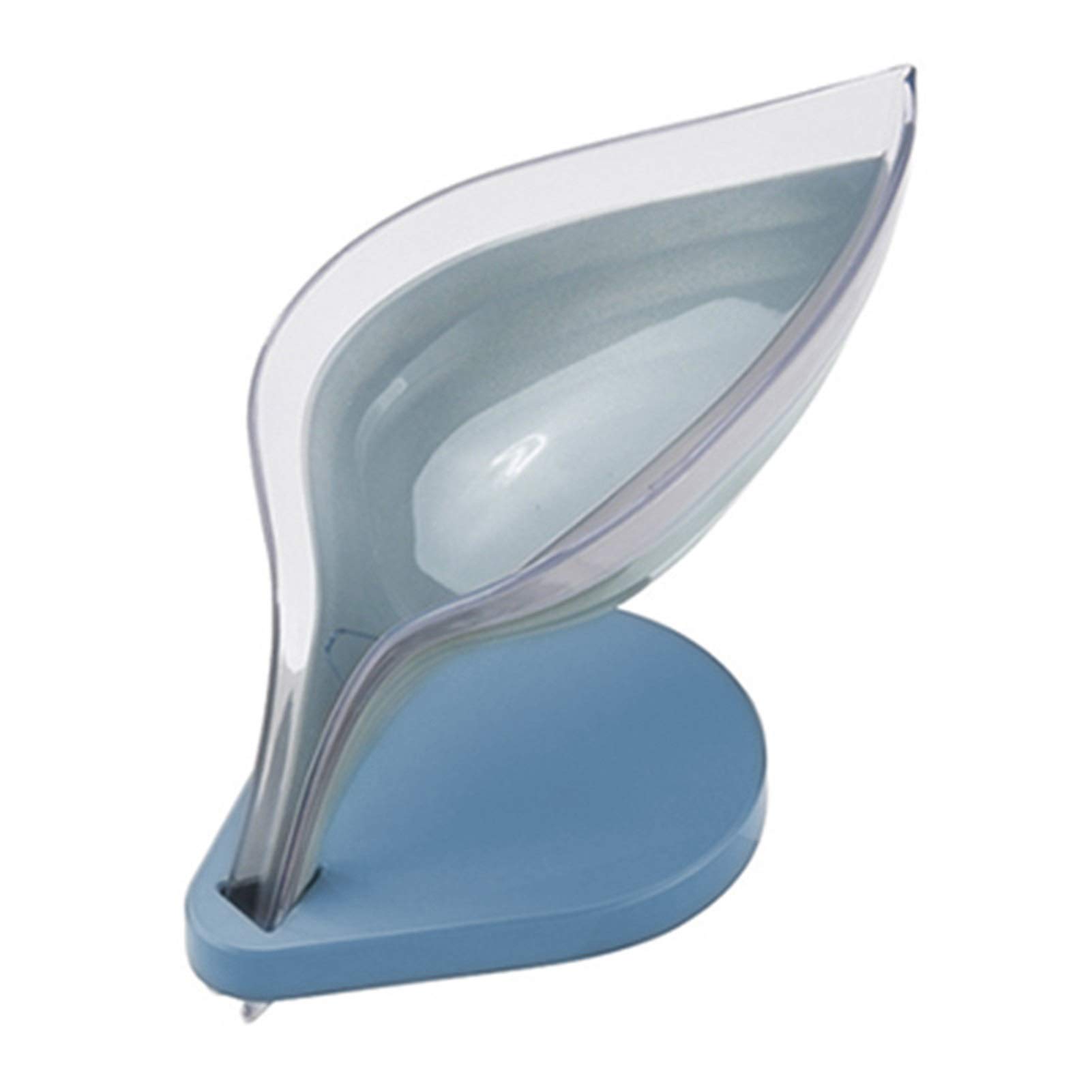 Leaf-Shaped Soap Dish Holder - Gray Bathroom Soap Storage Tray with Drainage for Shower, Sink Countertop & Vanity Organization | Modern Soap Box Case for Bathroom Decor Essentials
