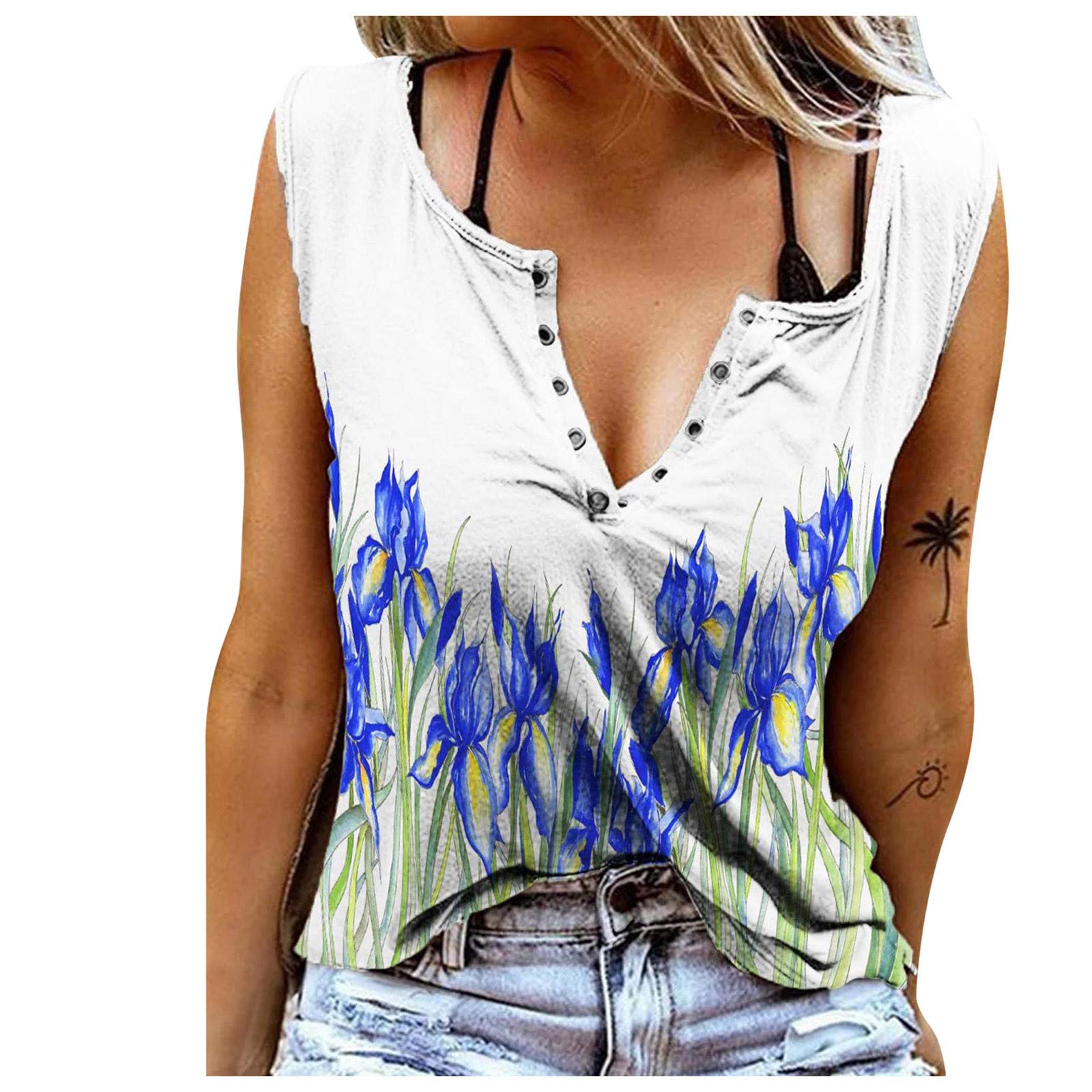 Sexy Women's Lace Crochet Hollow Out Tank Top - Summer Sleeveless Casual Blouse for Clubwear & Beach Outfits - White (2021 Fashion) | Perfect for Night Out, Vacation & Date Night