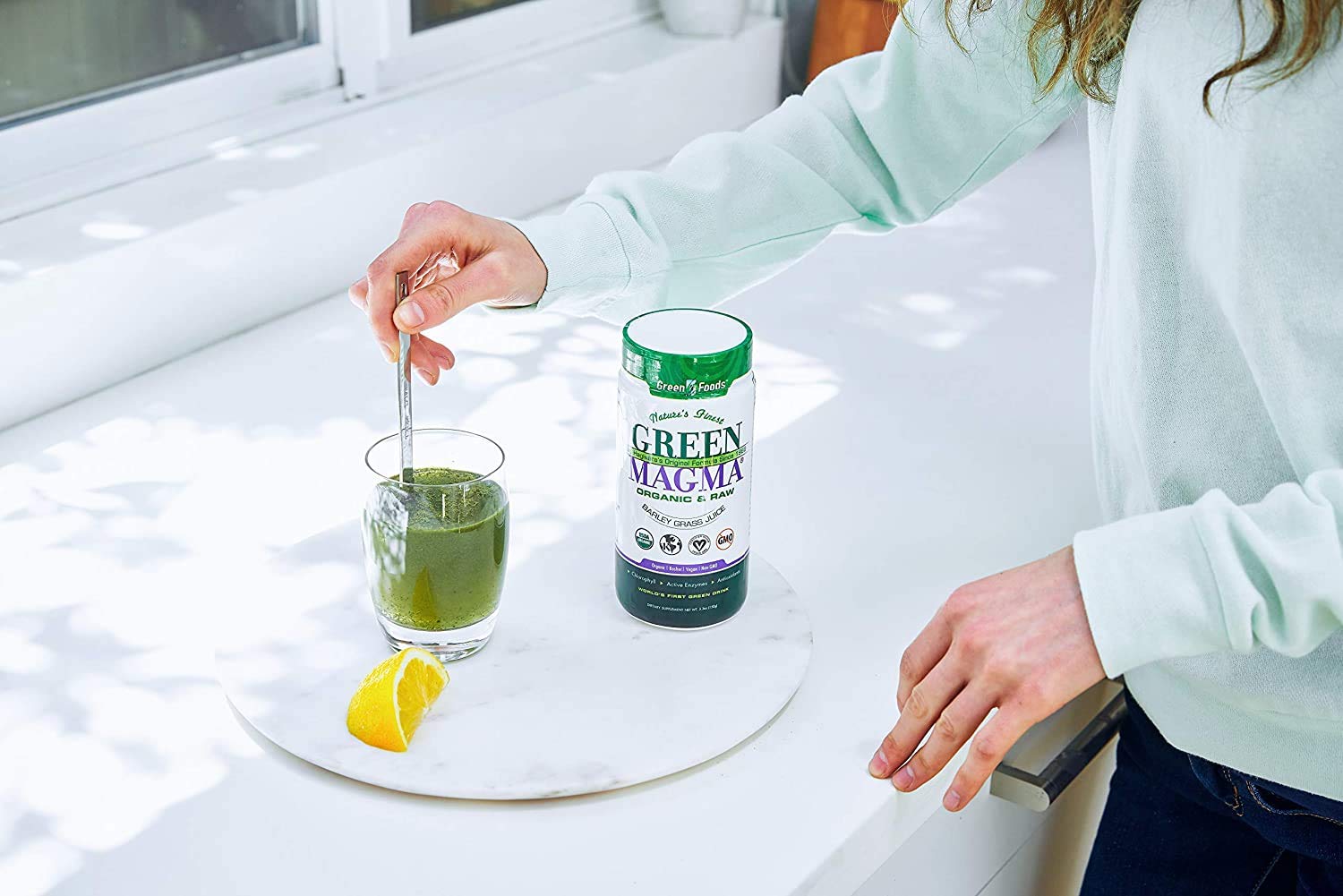 Organic Green Magma Superfood Powder - 10.6oz (2-Pack) | Supports Digestion, Boosts Immunity & Energy | Natural Detox & Stress Relief | Perfect for Smoothies, Juices & Daily Wellness Routine