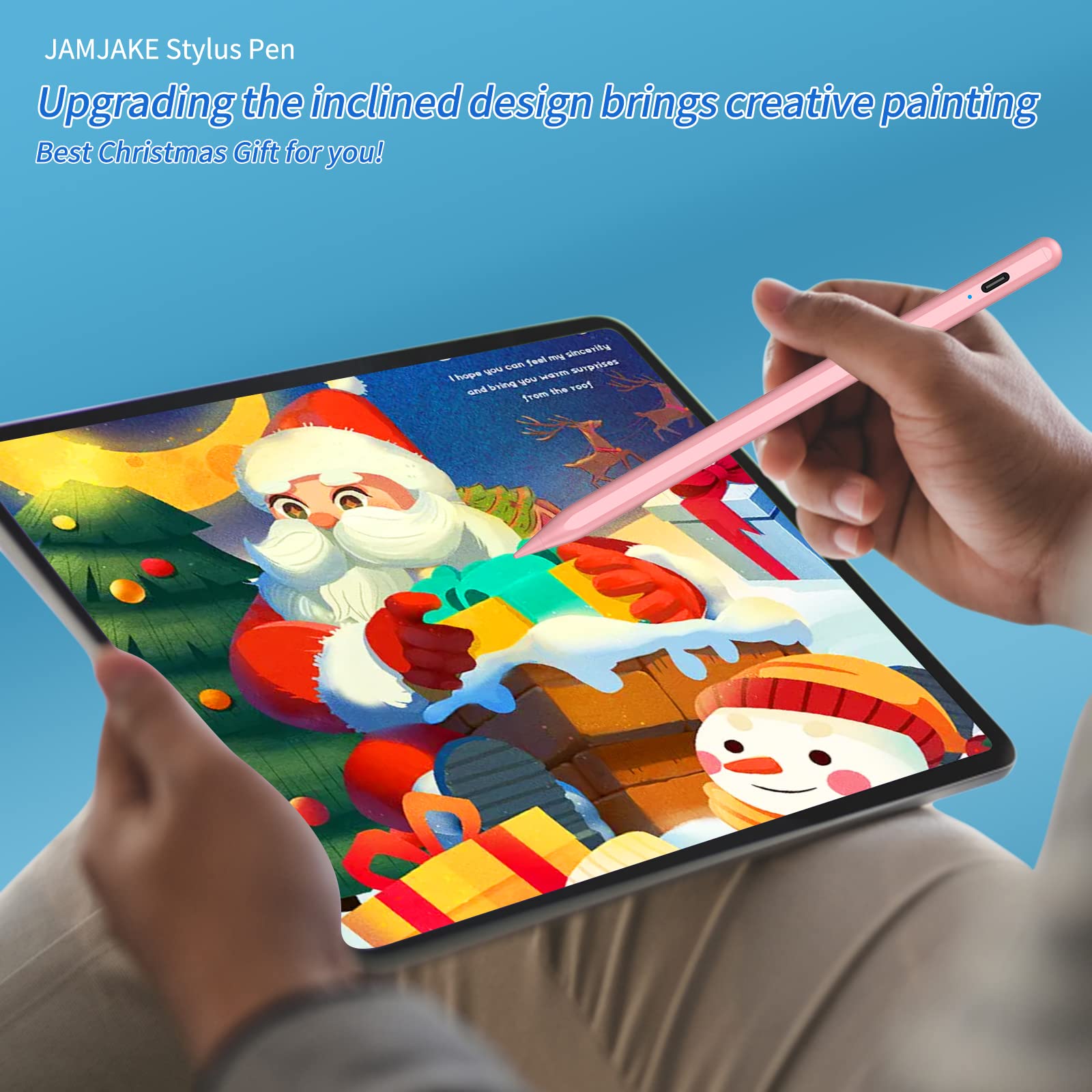 Fast Charging Stylus Pen for iPad 9th & 10th Generation - 5X Quick Charge Digital Pencil Compatible with iPad Pro 11/12.9 Inch (2018-2023), iPad 6-10 Gen, iPad Mini 5-6, iPad Air 3-5 - Pink - Perfect for Drawing, Note Taking & Professional Design Work