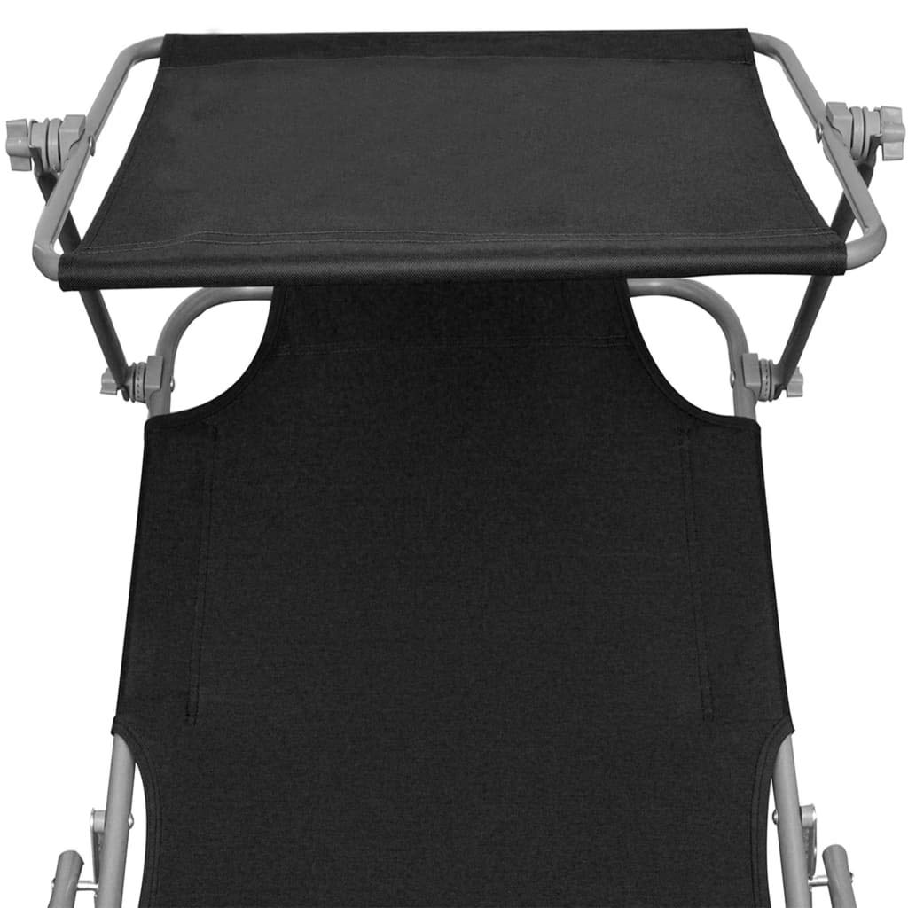 **Portable Folding Sun Lounger with Adjustable Canopy - Lightweight Aluminum Chaise Lounge Chair for Outdoor Relaxation - Perfect for Poolside, Beach, Patio, and Backyard**