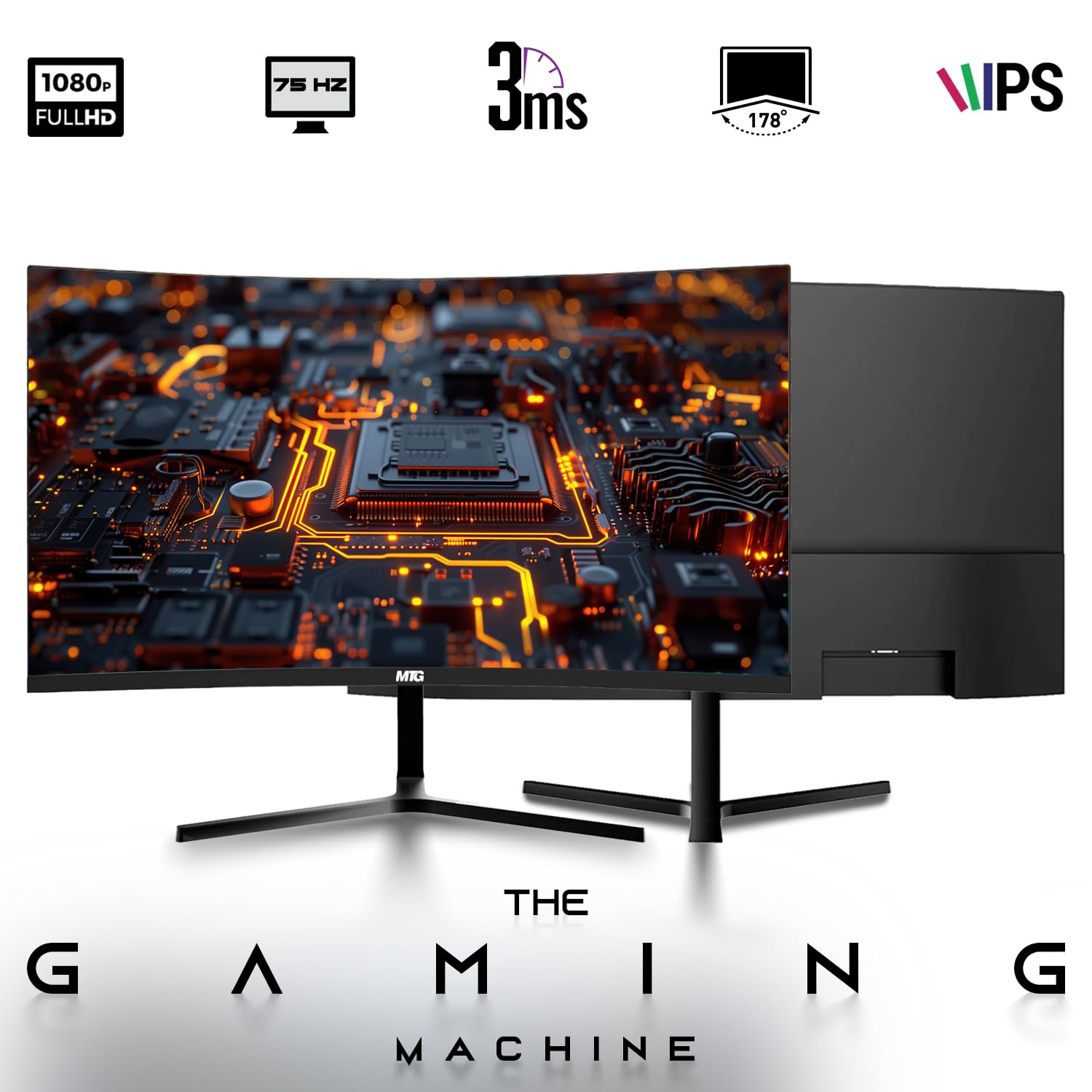 TechMagnet RGB Gaming Desktop PC - Intel Core i5, 16GB ARGB RAM, 256GB SSD, NVIDIA GT-1030, 27