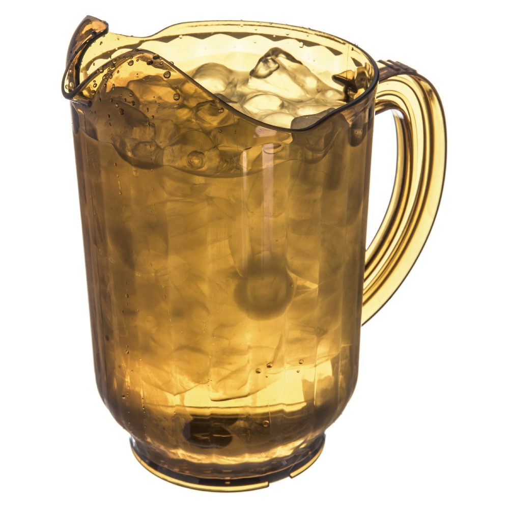 Carlisle 554013 VersaPour Pitcher - 60 oz Amber Plastic Pitcher for Restaurant, Bar & Home Use - Durable BPA-Free Beverage Dispenser for Iced Tea, Lemonade & Party Drinks