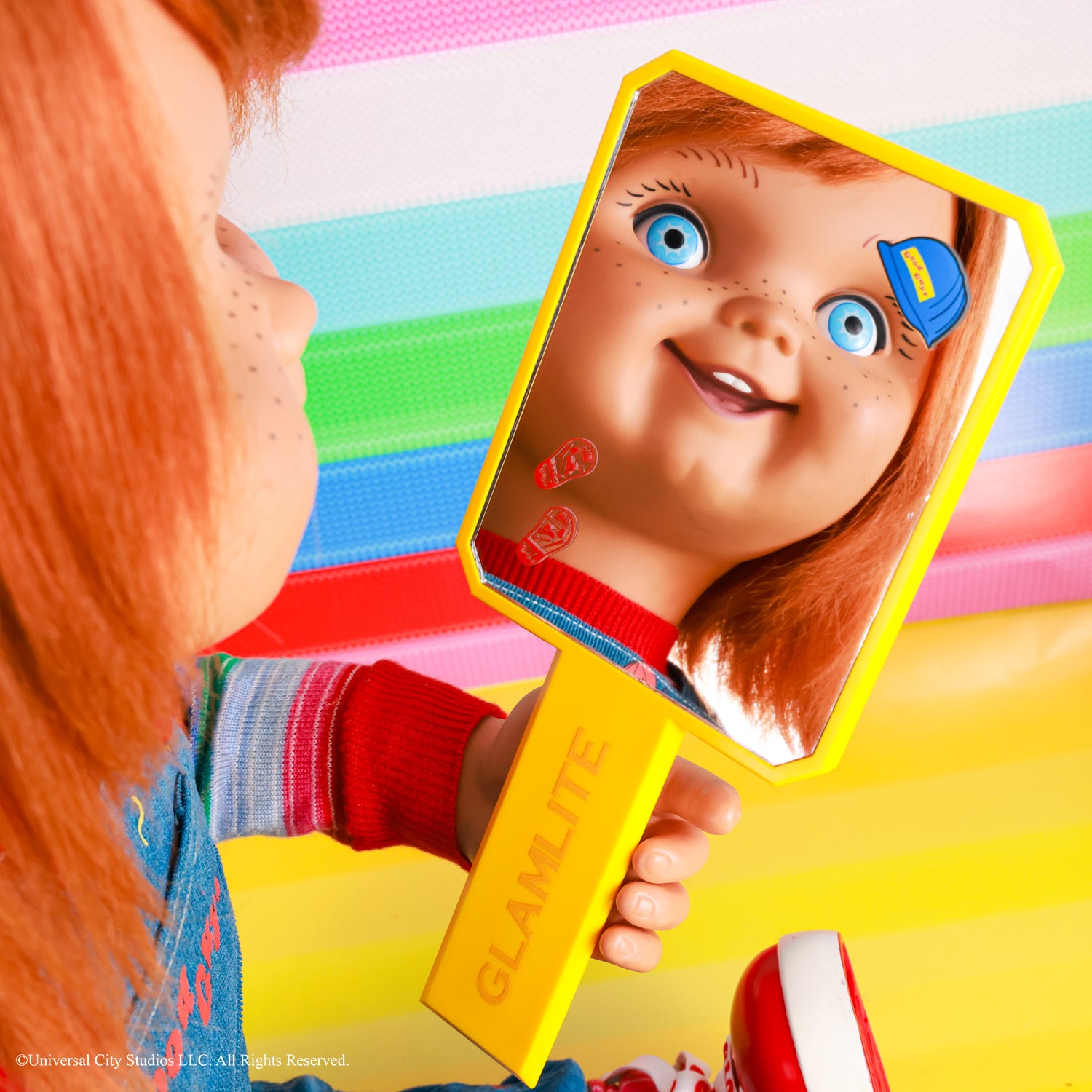 Chucky Good Guys Mirror - Vintage Horror Movie Collectible for Halloween Decor & Film Memorabilia - Perfect for Horror Fans, Themed Parties, and Home Theater Rooms
