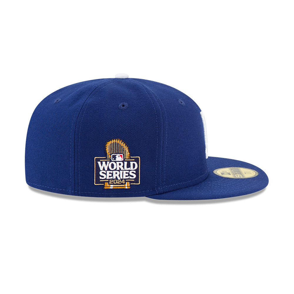 New Era 59Fifty Authentic MLB Los Angeles Dodgers 2024 World Series Patch Snapback Hat - Royal Blue - Official Licensed Baseball Cap for Men & Women - Perfect for Games, Collecting & Streetwear Fashion