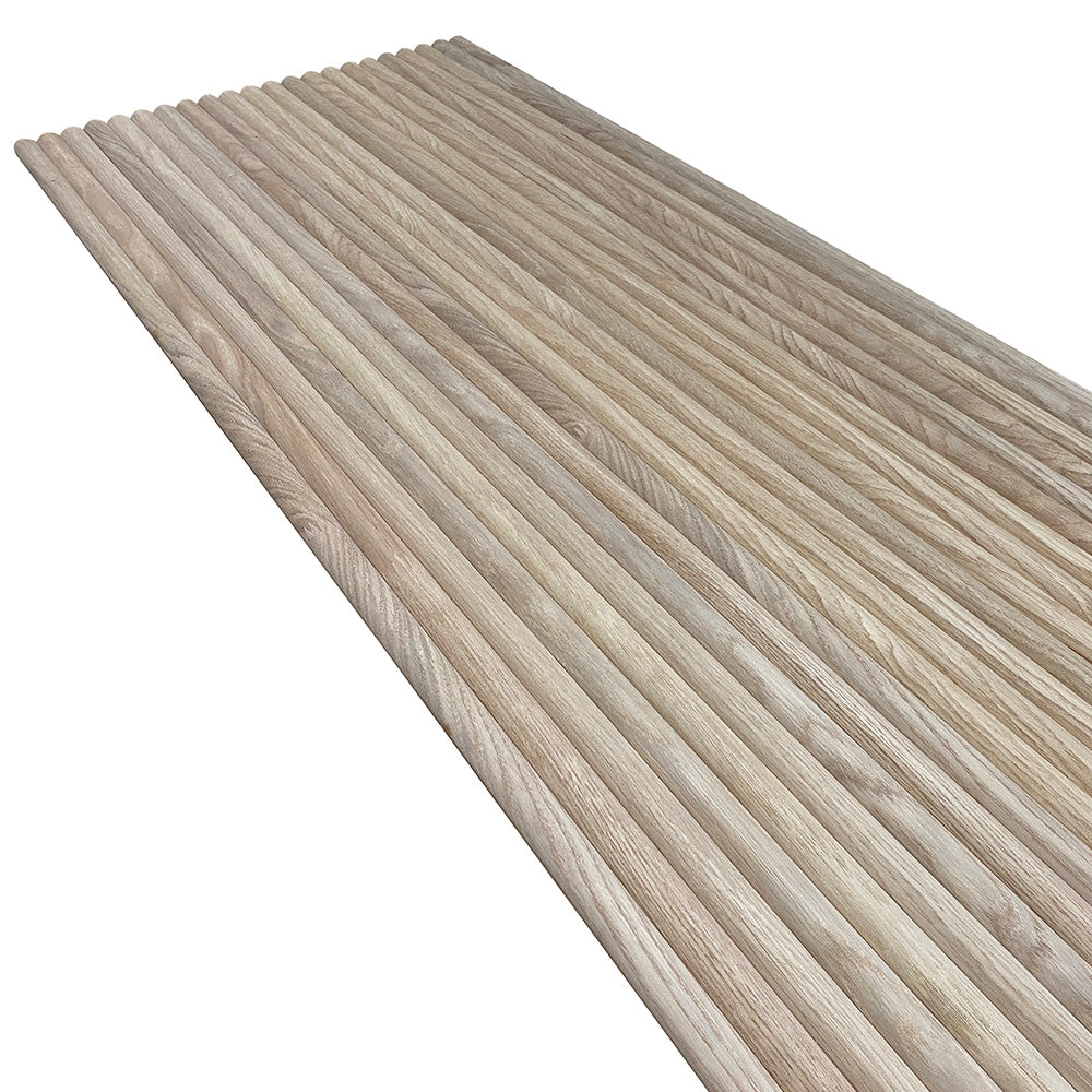 WOODFLEX Flexible Wooden Slat Wall Panel - Oak Veneer 2700mm x 600mm Half Round - Modern Acoustic Room Divider for Home & Office Decor