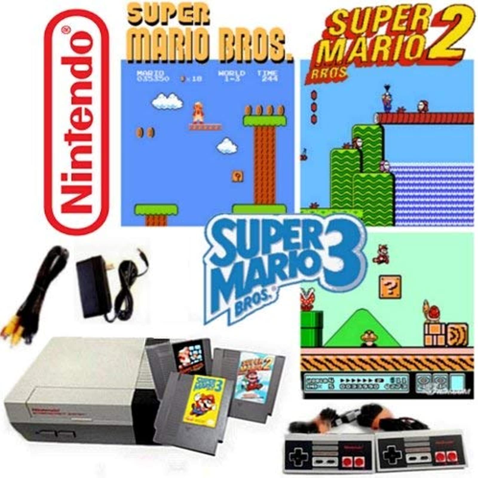 Refurbished Nintendo NES Classic Console with Super Mario Bros 1 2 3 Games Bundle - Retro Gaming System for Kids & Adults, Perfect for Home Entertainment & Nostalgic Gaming Parties