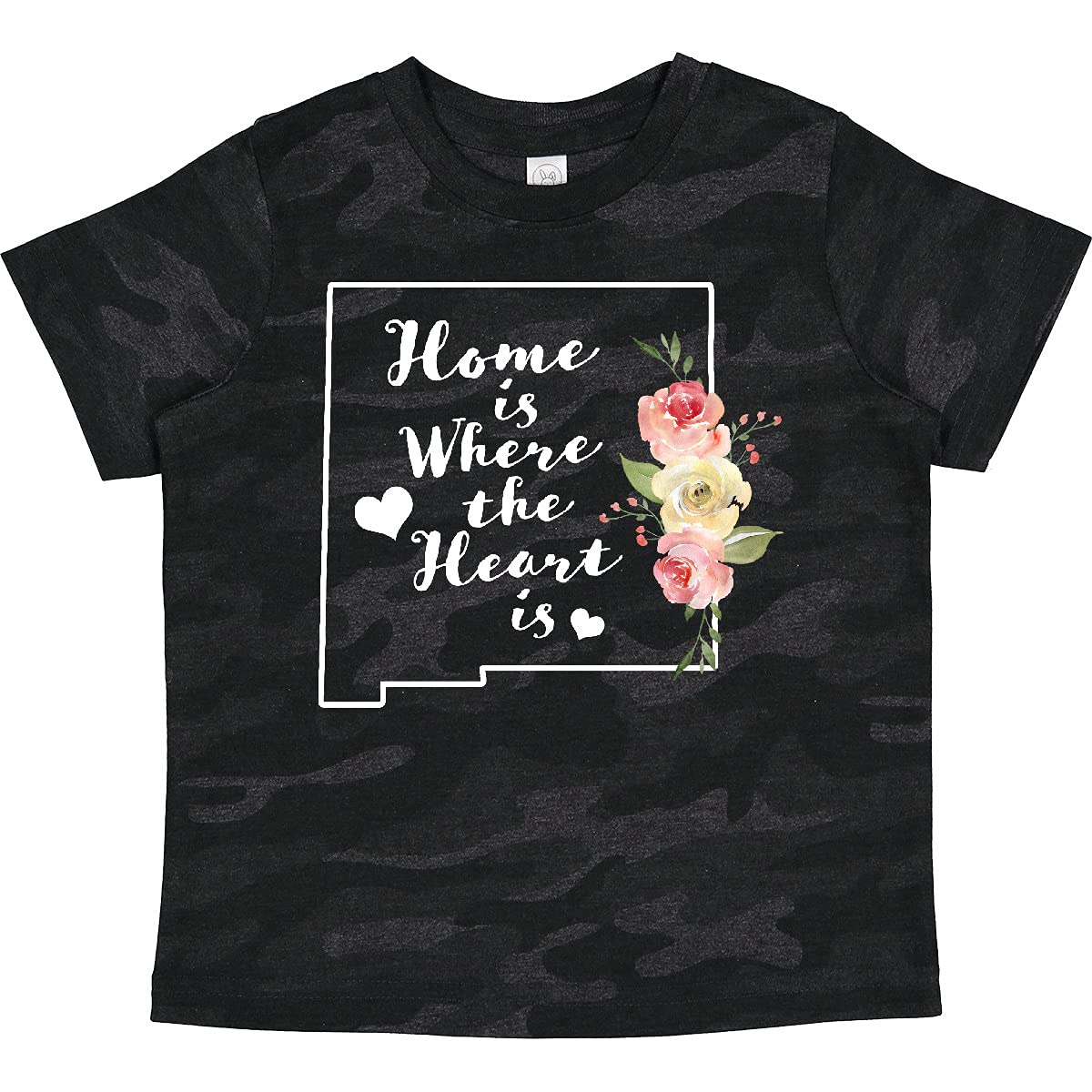 Inktastic New Mexico Home is Where The Heart is Watercolor Toddler T-Shirt - Cute Baby Clothes for Travel & Family Photos