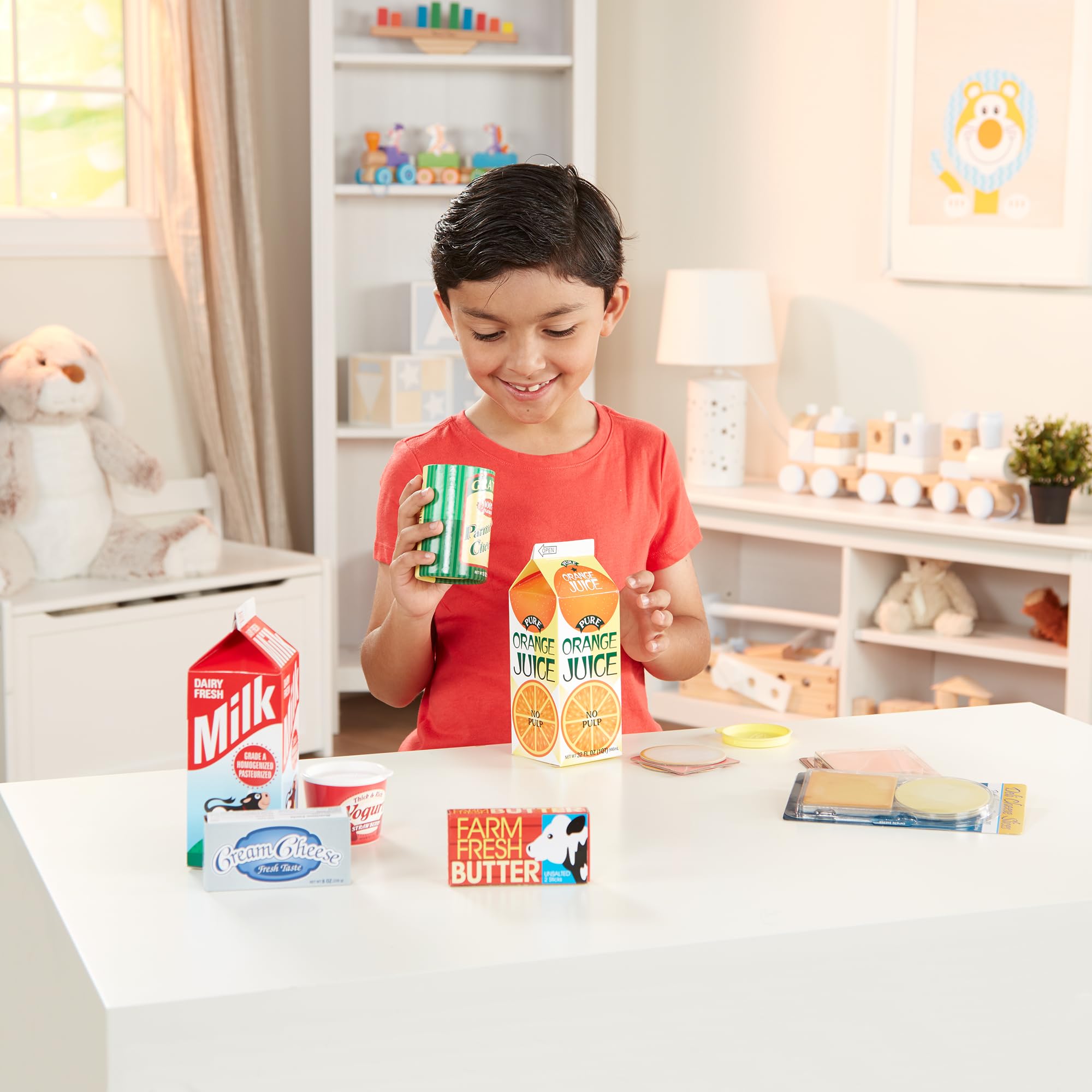 Melissa & Doug Play Food Cartons - 8-Piece Fridge Groceries for Kids' Pretend Play