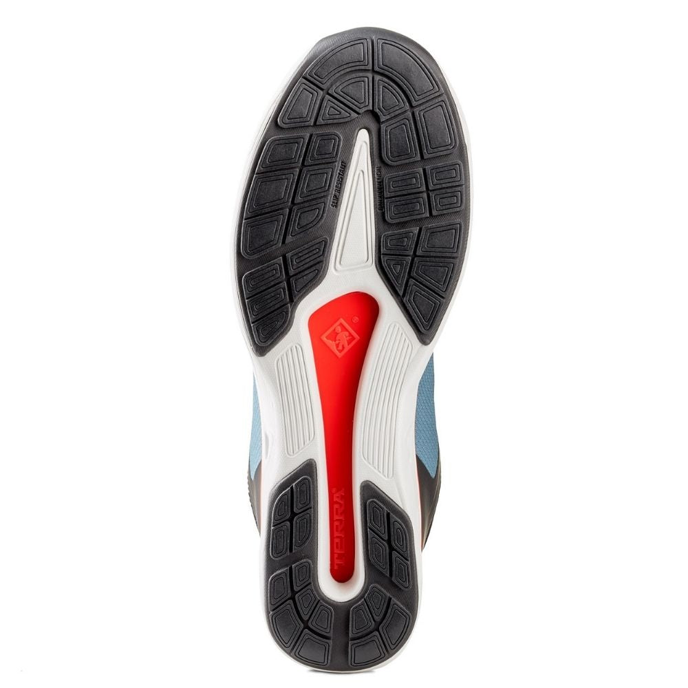 Terra Lites MID TR0A4NRTFR0 Composite Toe Athletic Work Shoes for Men & Women - Lightweight Safety Shoes with Slip Resistance, Blue/Red - Perfect for Construction, Warehouse, and Industrial Work Environments