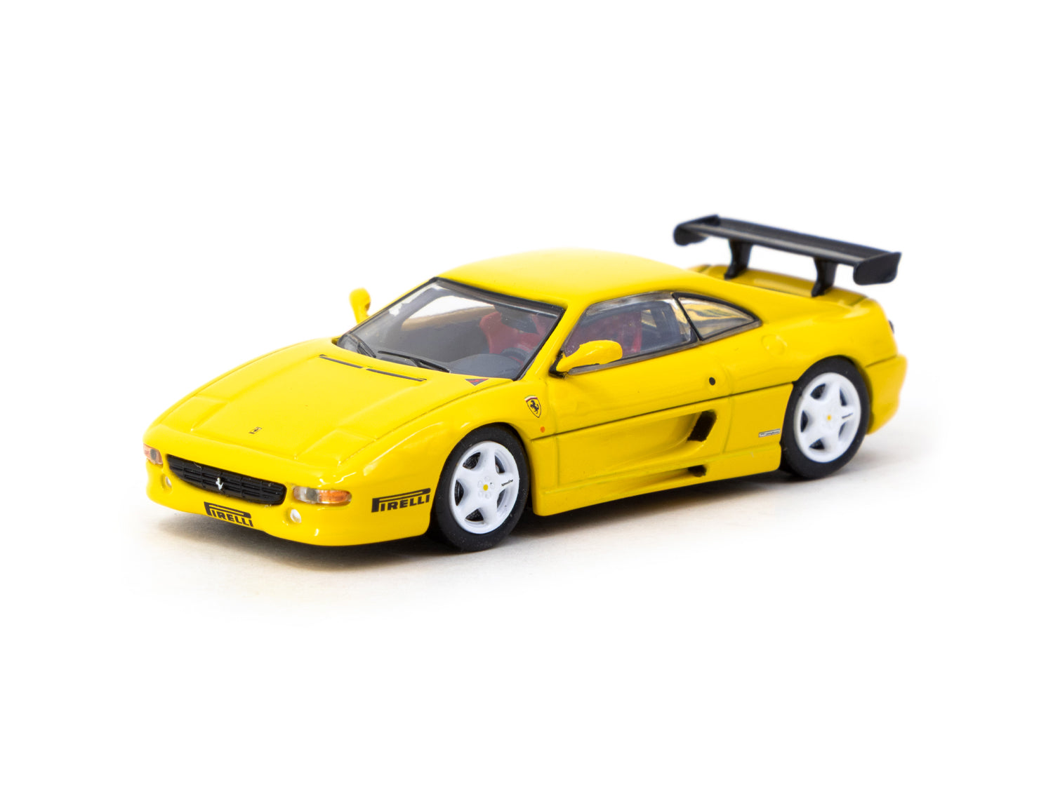 Tarmac Works X iXO Models 1/64 Ferrari F355 Challenge Yellow Diecast Car - Collectible Miniature Model for Display, Racing Enthusiasts & Gift Giving