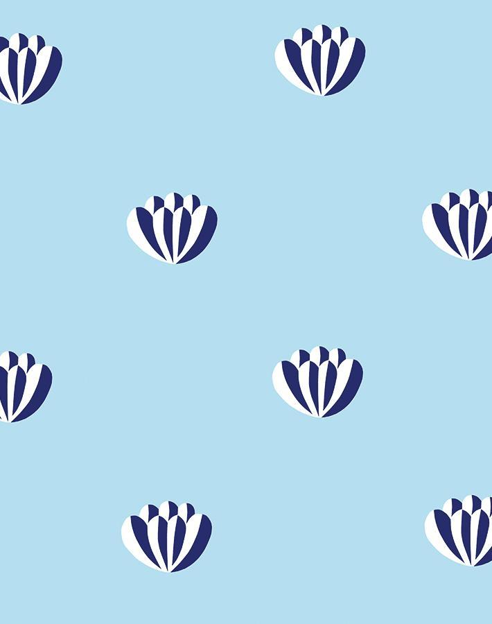 Clare V. 'Lotus' Light Blue Wallpaper - Premium Peel & Stick Wallpaper for Bedroom, Living Room & Nursery Decor
