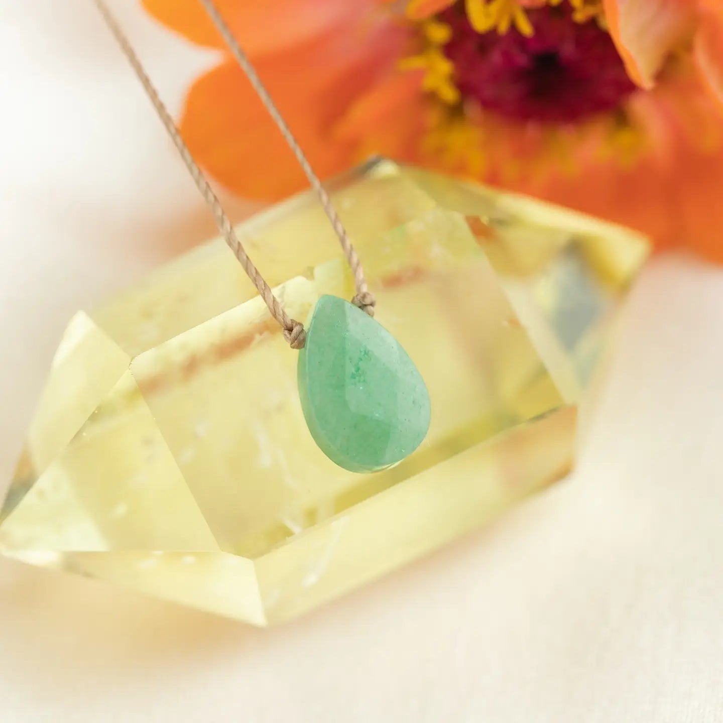 Healing Green Aventurine Necklace for Women - Natural Stone Jewelry for Stress Relief & Positive Energy | Perfect for Meditation, Yoga & Spiritual Healing