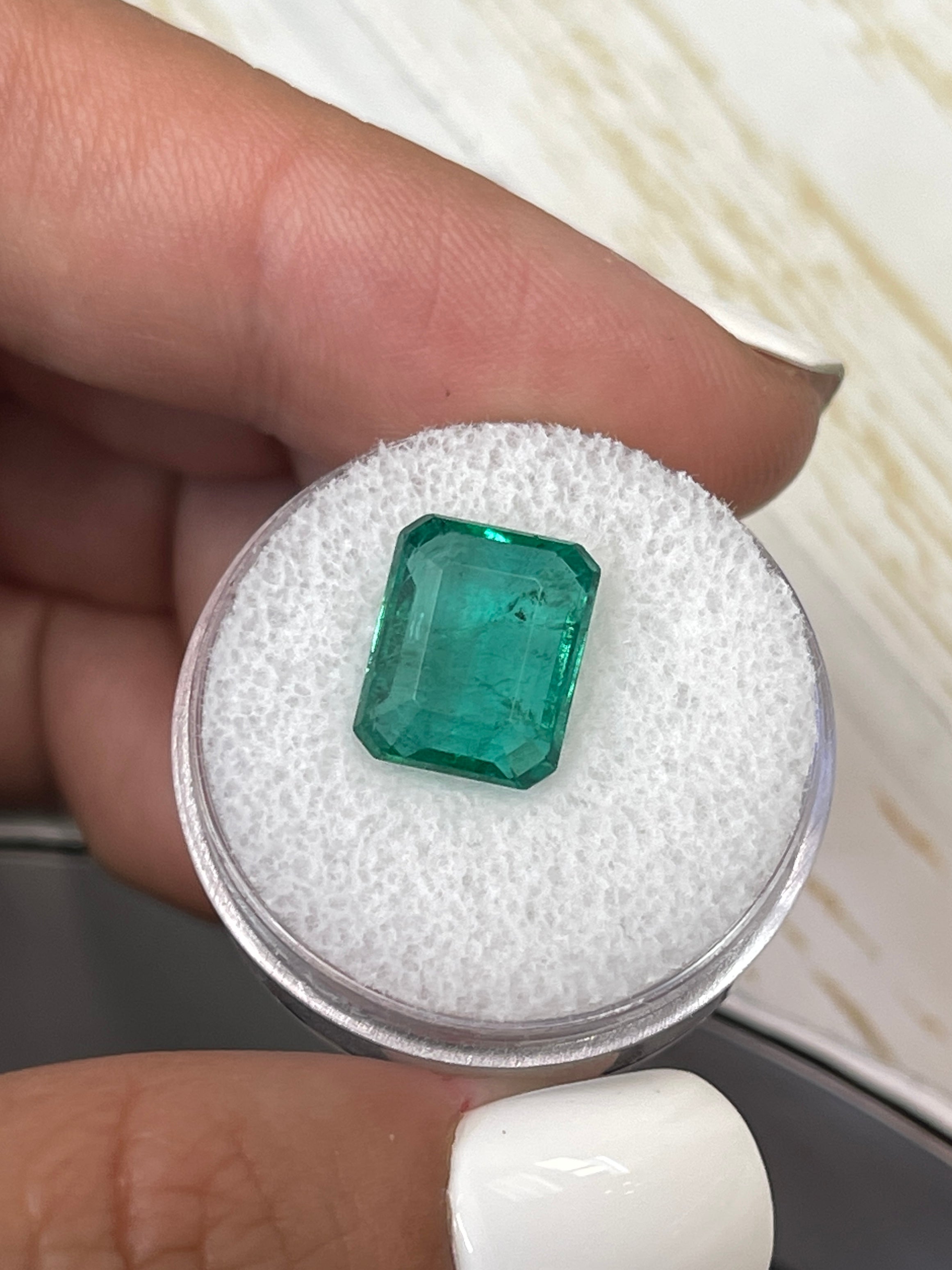 5.16 Carat 11.5x9mm Bluish Green Natural Loose Zambian Emerald Cut Gemstone for Jewelry Making, Engagement Rings & Luxury Gifts