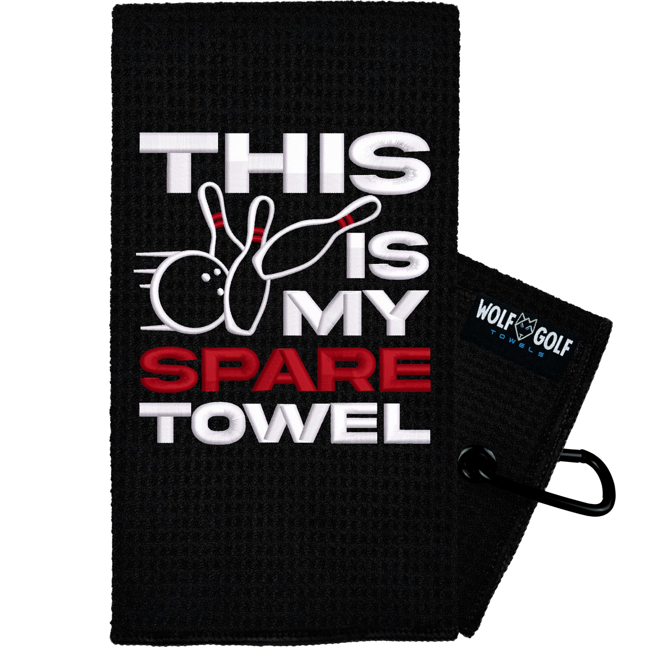 Premium Bowling Towel - Funny 'This is My Spare Towel' Design | Microfiber Ball Cleaning Towel | Unisex Bowling Accessories for Men & Women | Perfect Gift for Bowlers | Great for League Play & Practice Sessions