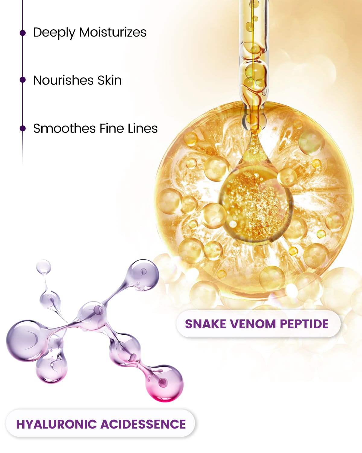 Snake Venom Collagen Under Eye Patches - Hydrating Anti-Aging Eye Mask for Puffy Eyes, Dark Circles & Wrinkles with Hyaluronic Acid & Centella Asiatica - Perfect for Night Routine & Travel Skincare