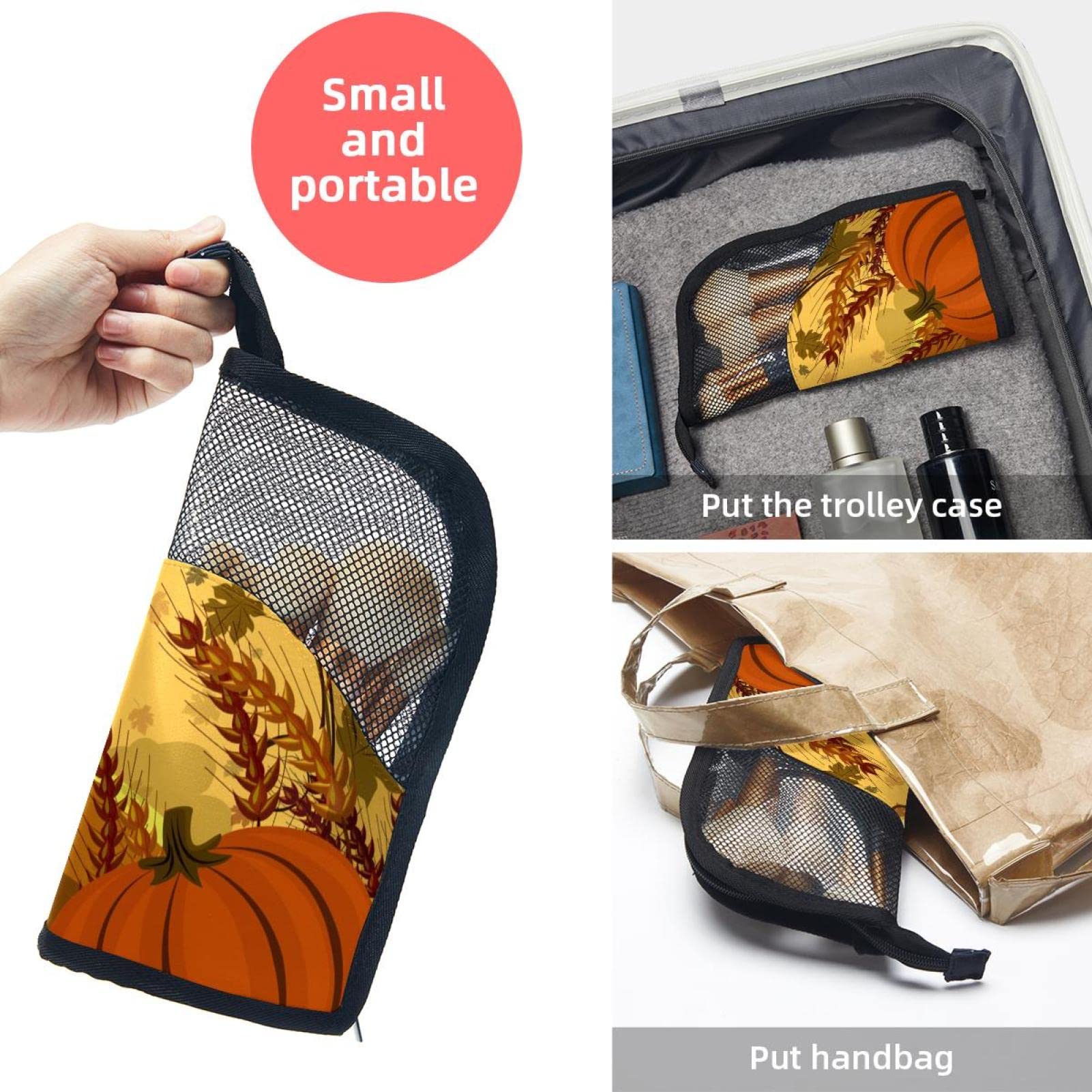 12-Piece Makeup Brush Organizer Bag with Cute Pumpkin Design - Portable Travel Cosmetic Brush Holder Case for Makeup Artists & Beauty Enthusiasts - Perfect for Thanksgiving, Home Vanity & On-the-Go Touchups