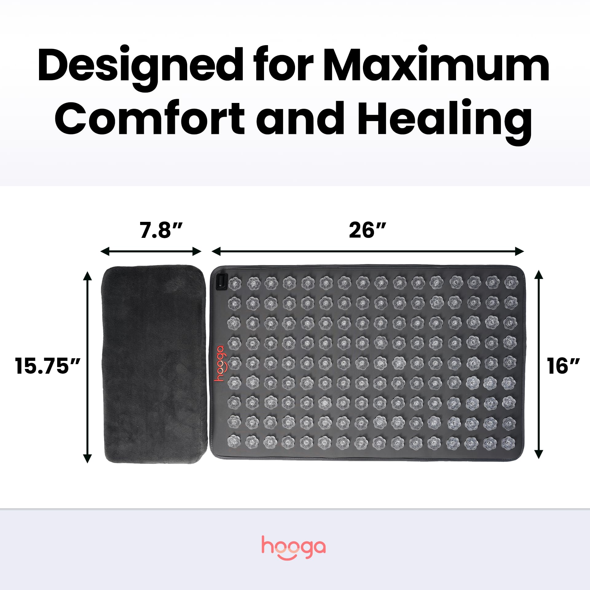 Red Light Therapy Acupressure Spike Mat with Heat - 144 LEDs, 100mW/cm² Irradiance, 660nm & 850nm for Pain Relief & Muscle Recovery | Back Pain Therapy Mat with 15-Min Timer | Safe & Easy to Clean | Includes Pillow | Perfect for Home Use, Yoga Recovery & Relaxation
