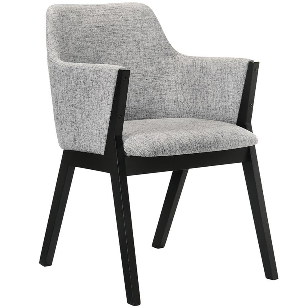 Armen Living Renzo Light Fabric Wood Dining Side Chairs - Set of 2, 18