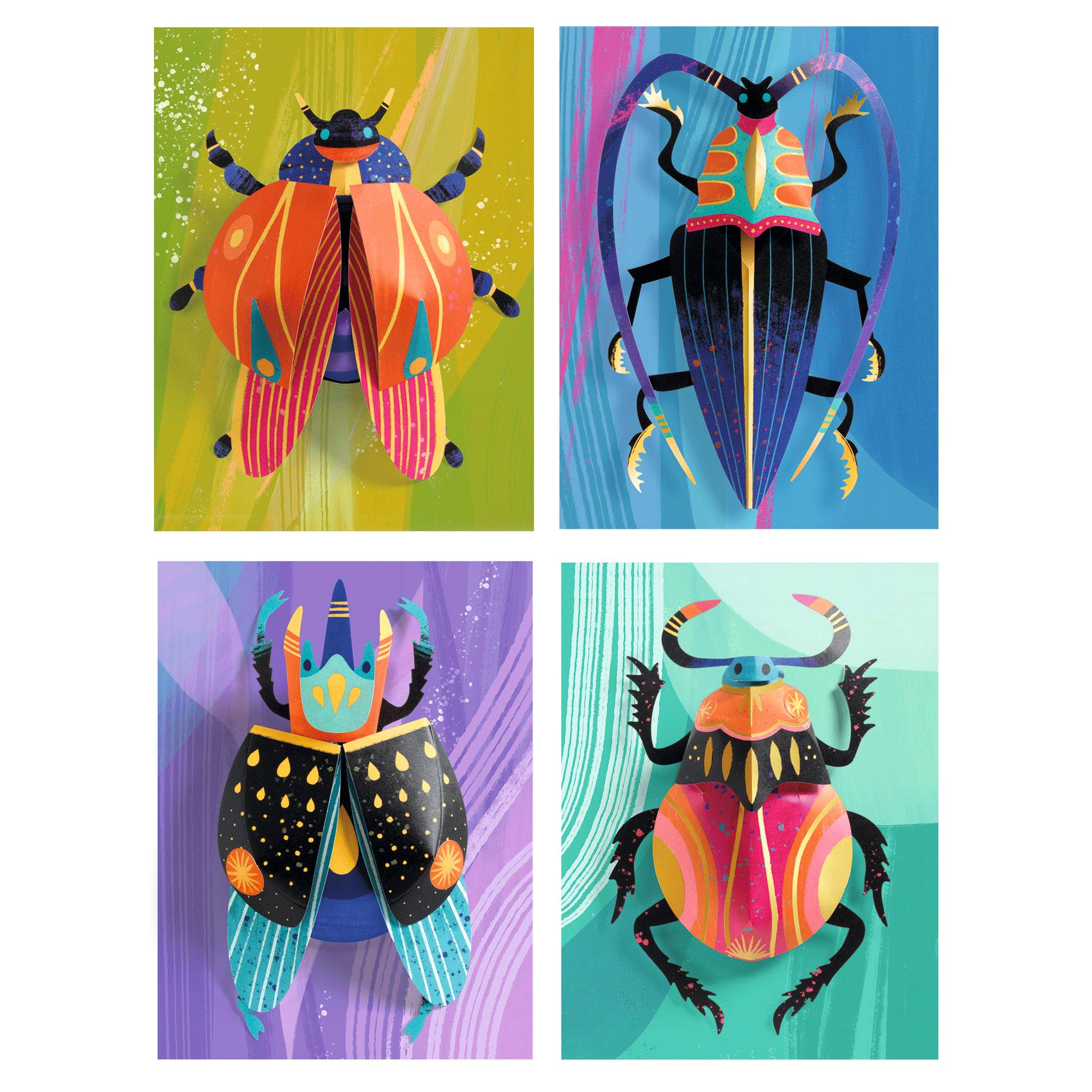 Djeco Paper Bugs Art Set - Creative DIY Craft Kit for Kids, Fun Insect-Themed Activity for Home & Classroom Use
