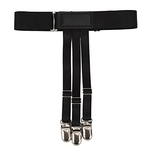 Premium Men's Shirt Stays - Adjustable Elastic Shirt Garters with Non-Slip Clamps for Military & Dress Shirts | Secure Shirt Tucking for Work, Formal Events & Daily Wear