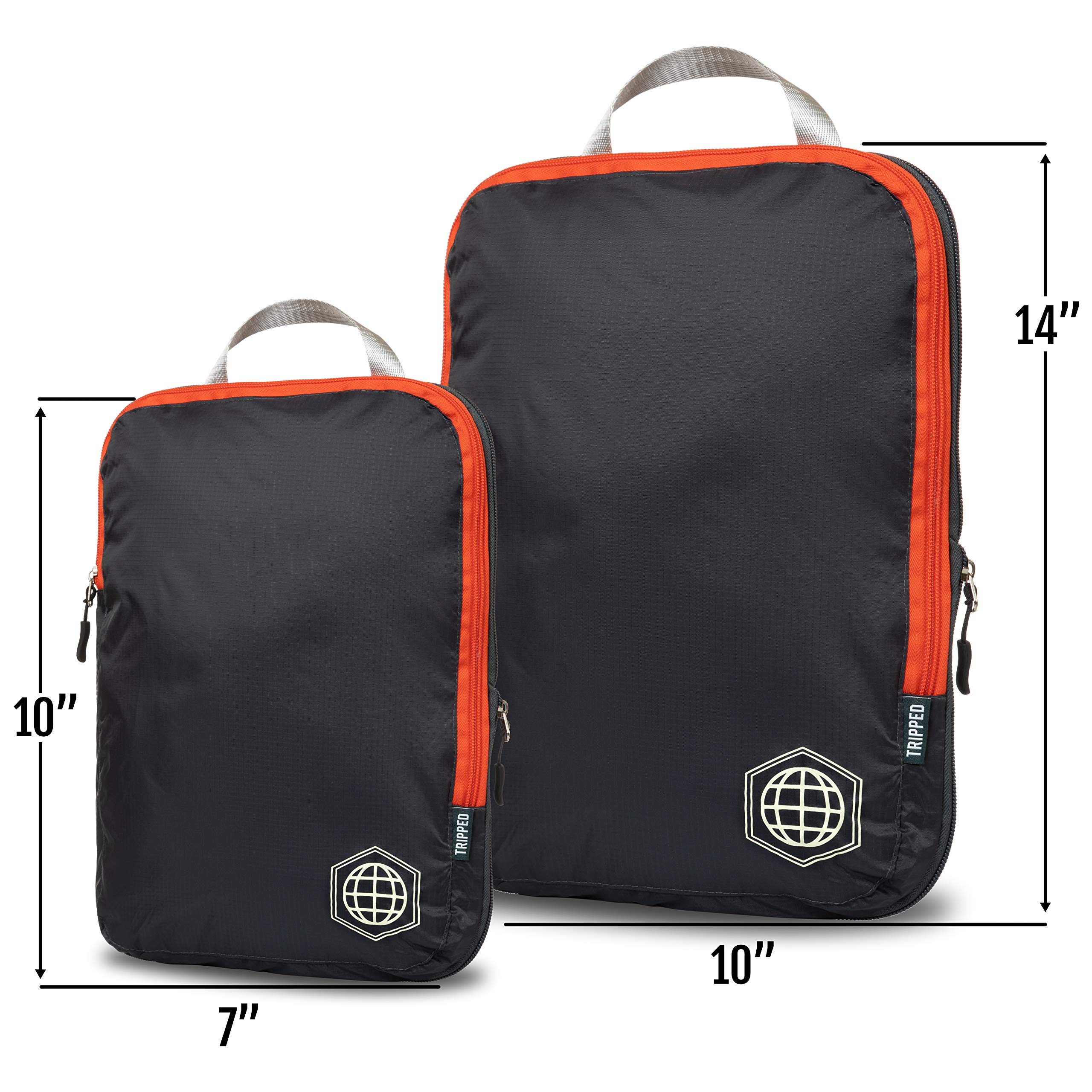 TRIPPED Travel Gear Compression Packing Cubes - Lightweight Luggage & Backpack Organizer for Clothes, Perfect for Business Trips, Vacations & Weekend Getaways
