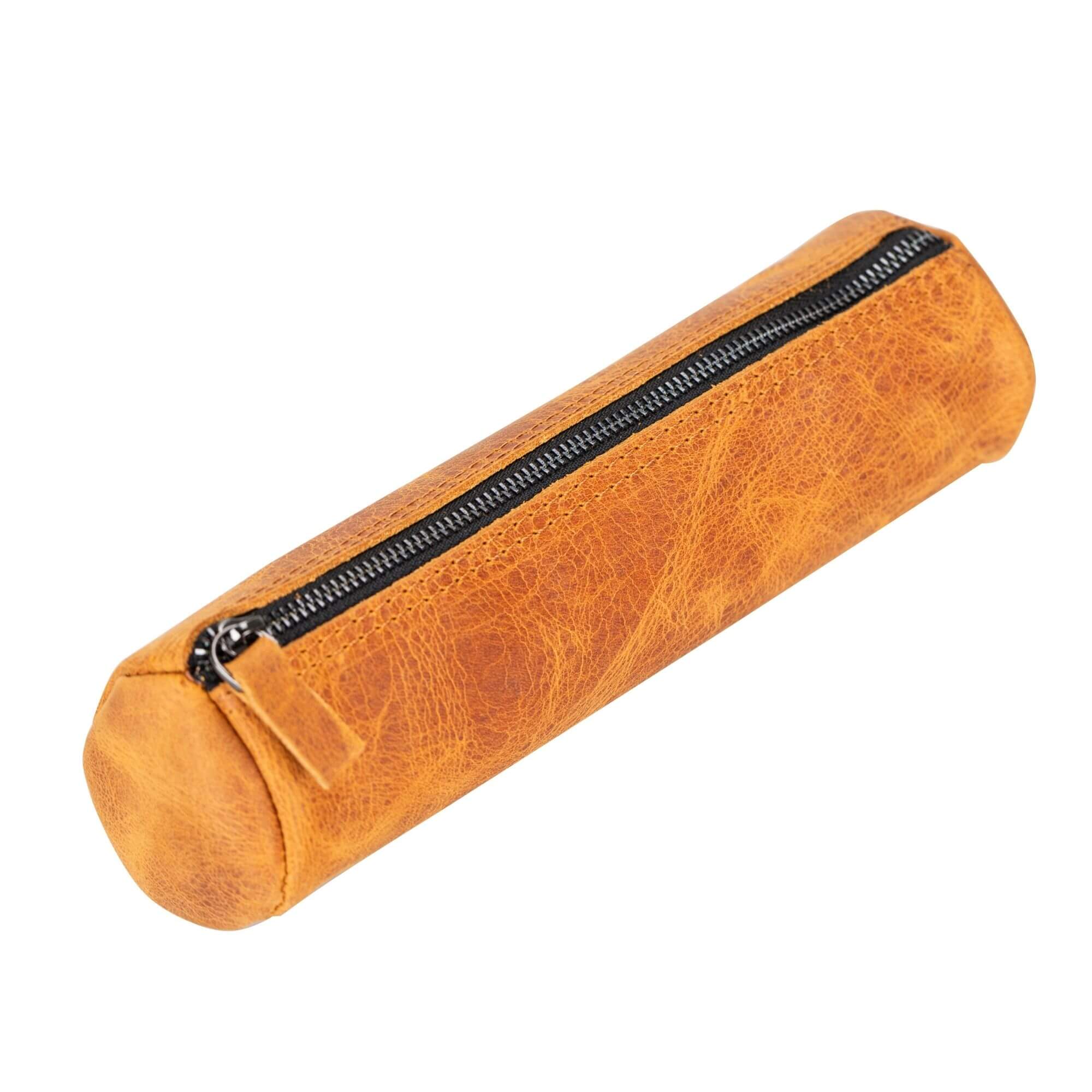 Handmade Genuine Cow Leather Pencil Case - Premium Leather School & Office Supplies for Students & Professionals - Perfect for School, Work & Travel Organization