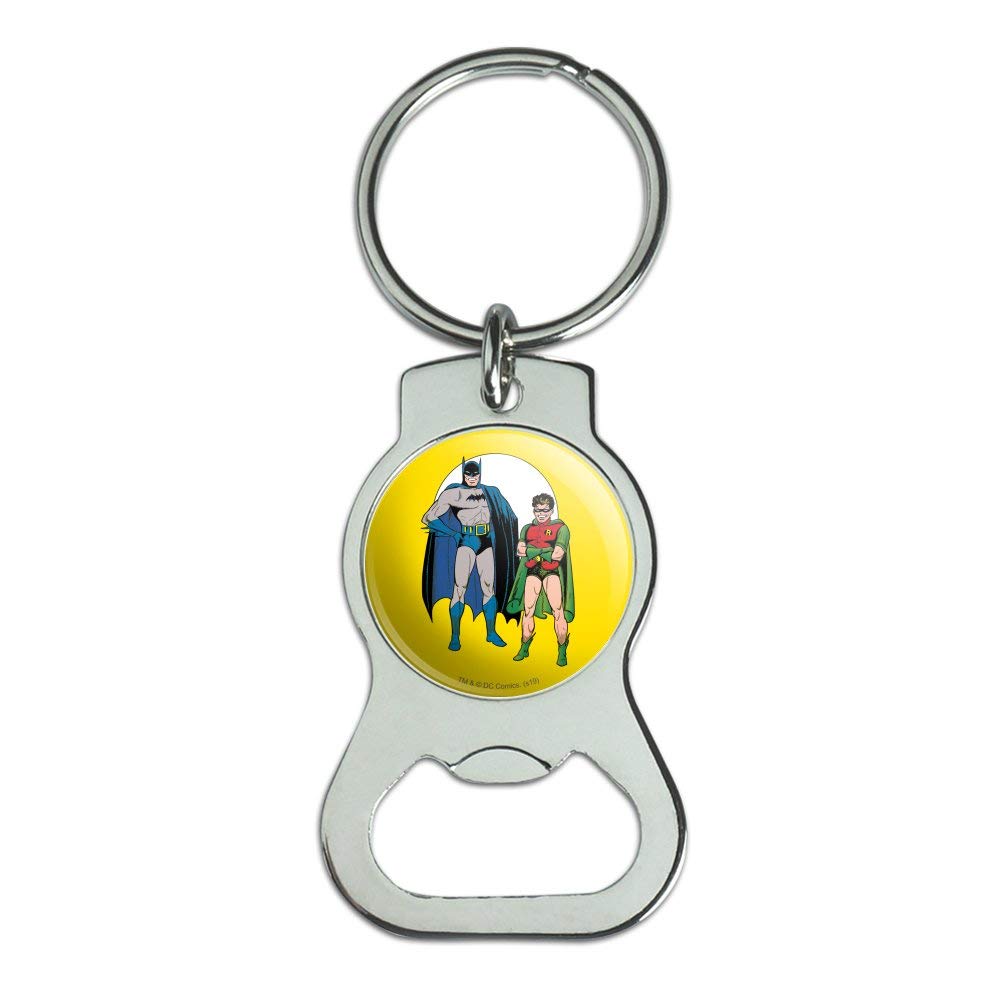 Batman and Robin Keychain with Bottle Opener - Superhero Bottle Opener Keyring for Batman Fans - Perfect for Parties, Gifts & Collectibles