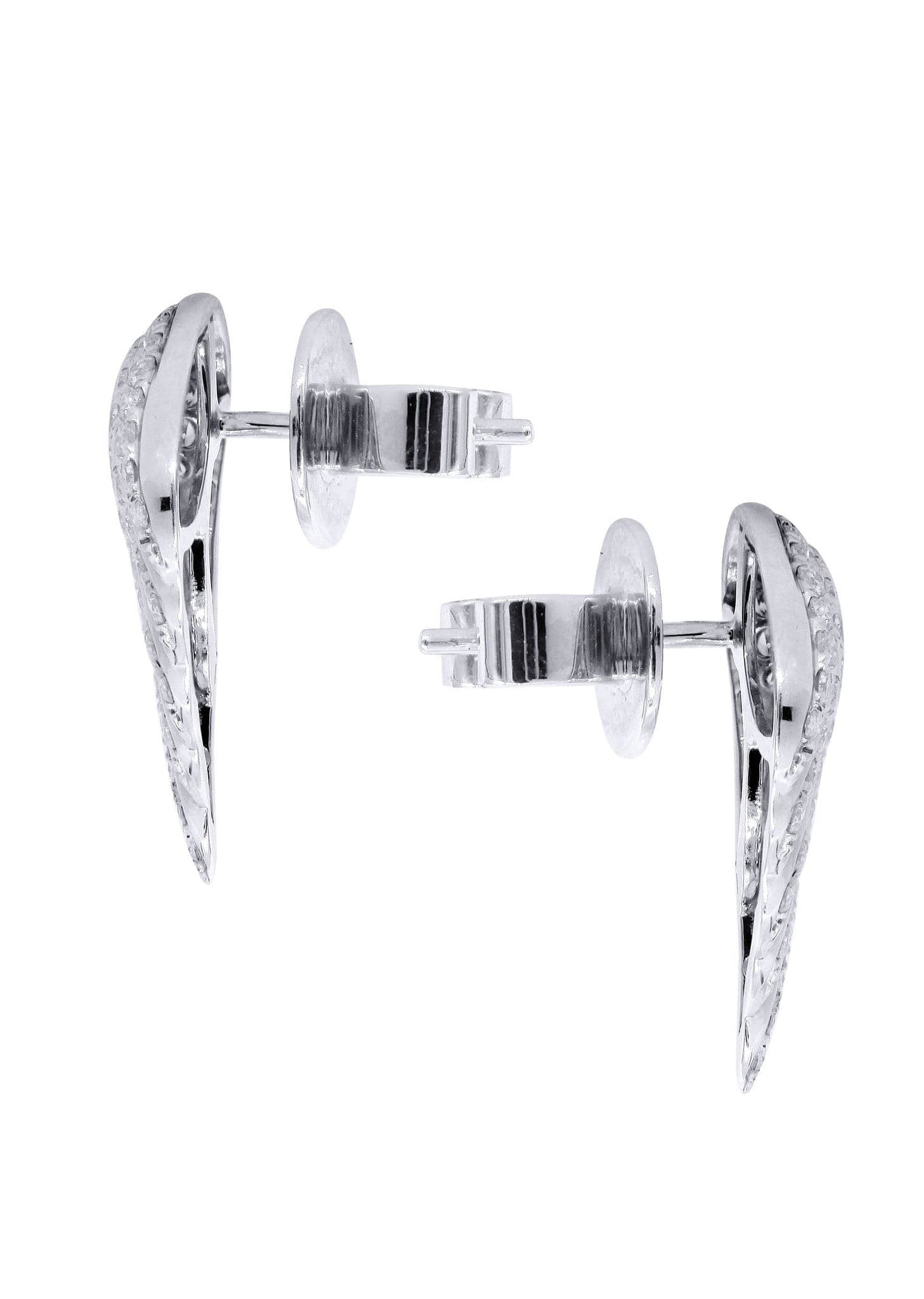 14K White Gold Angel Diamond Earrings for Men - 0.89 Carats | Luxury Men's Jewelry Gift for Anniversary, Wedding & Special Occasions