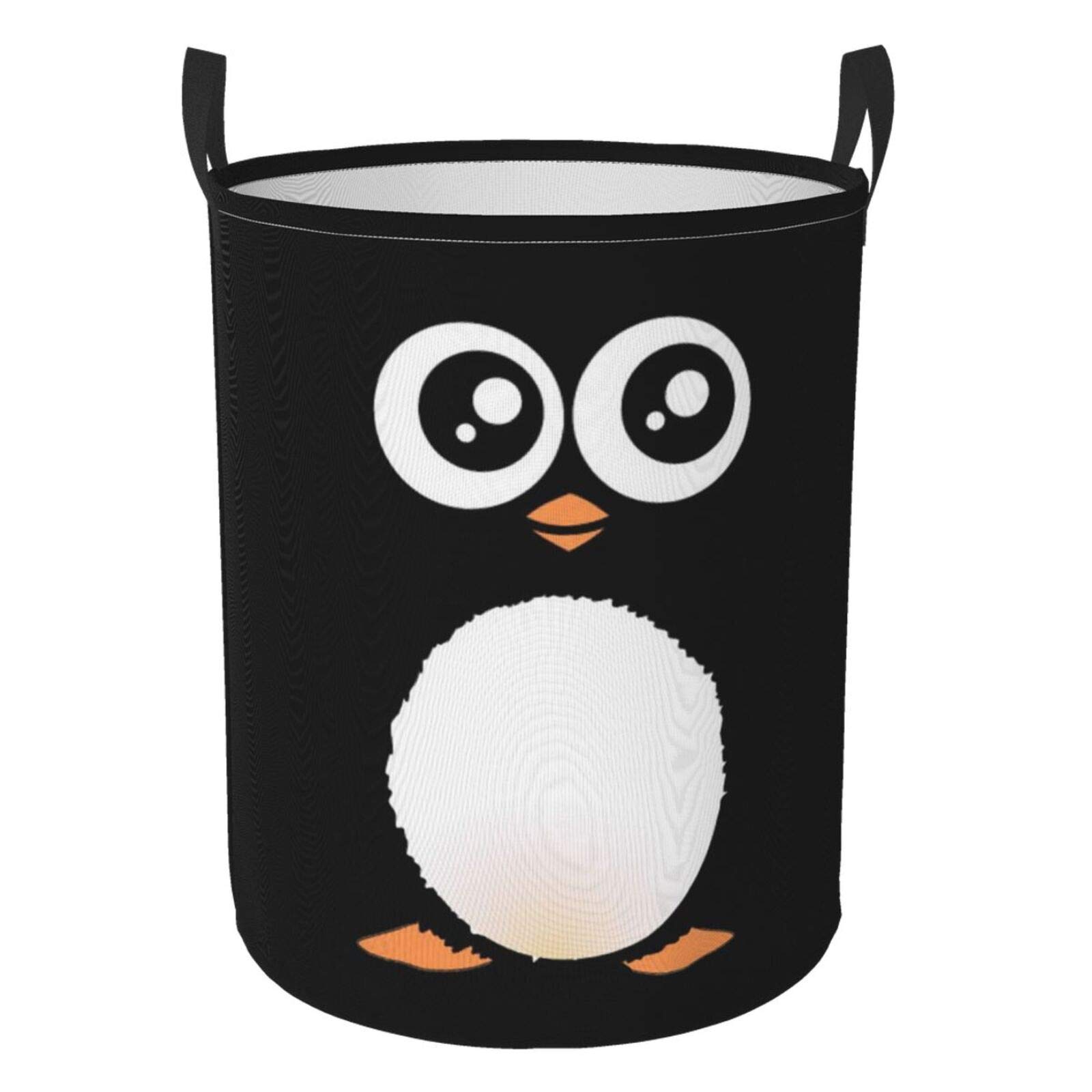 Cute Penguin Laundry Basket & Collapsible Storage Bin - Oxford Fabric Clothes Hamper for Nursery, Home, Office & Dorm | Perfect for Baby Clothes Storage, Gift Giving & Space-Saving Organization