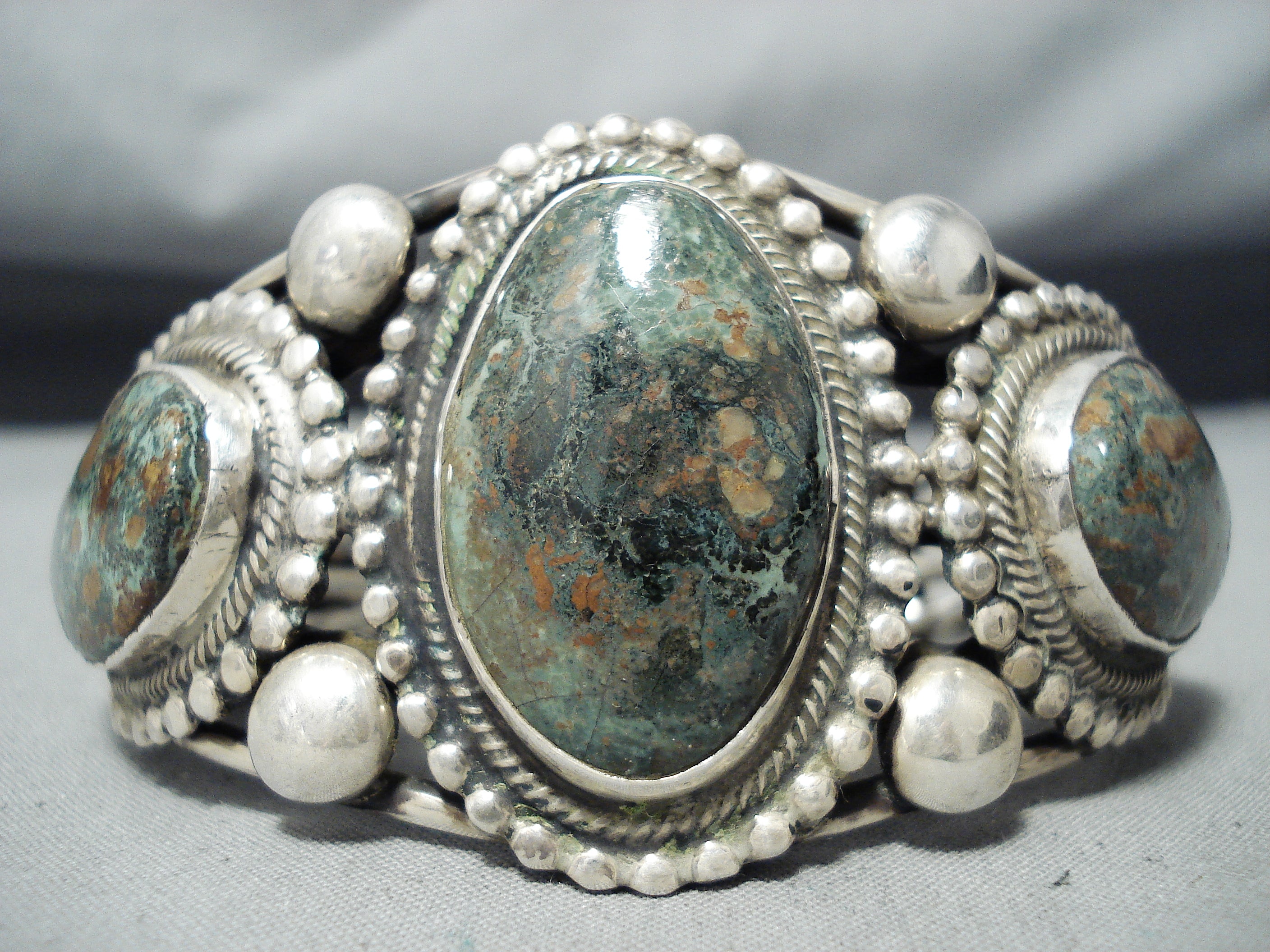 100+ Gram Navajo Green Turquoise Sterling Silver Bracelet - Authentic Native American Handmade Jewelry for Women - Perfect for Boho Fashion, Gift Giving & Special Occasions