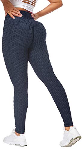 OMG_Shop Women's High Waist Ruched Butt Lifting Leggings - Tummy Control Yoga Pants for Workout, Running & Gym - Textured Workout Tights for Women - Perfect for Yoga, Fitness & Daily Wear