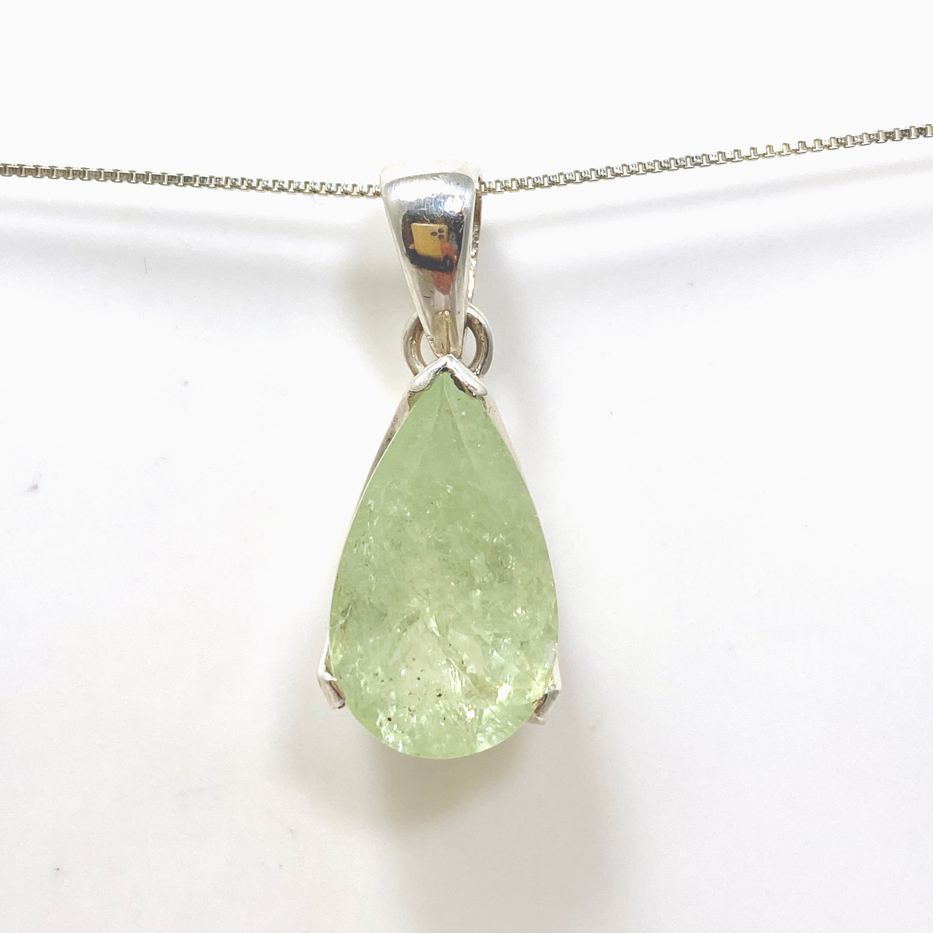 Heliodor Teardrop Faceted Pendant Necklace - Natural Golden Beryl Gemstone Jewelry PPGJ986 - Perfect for Wedding, Anniversary & Special Occasion Gifts