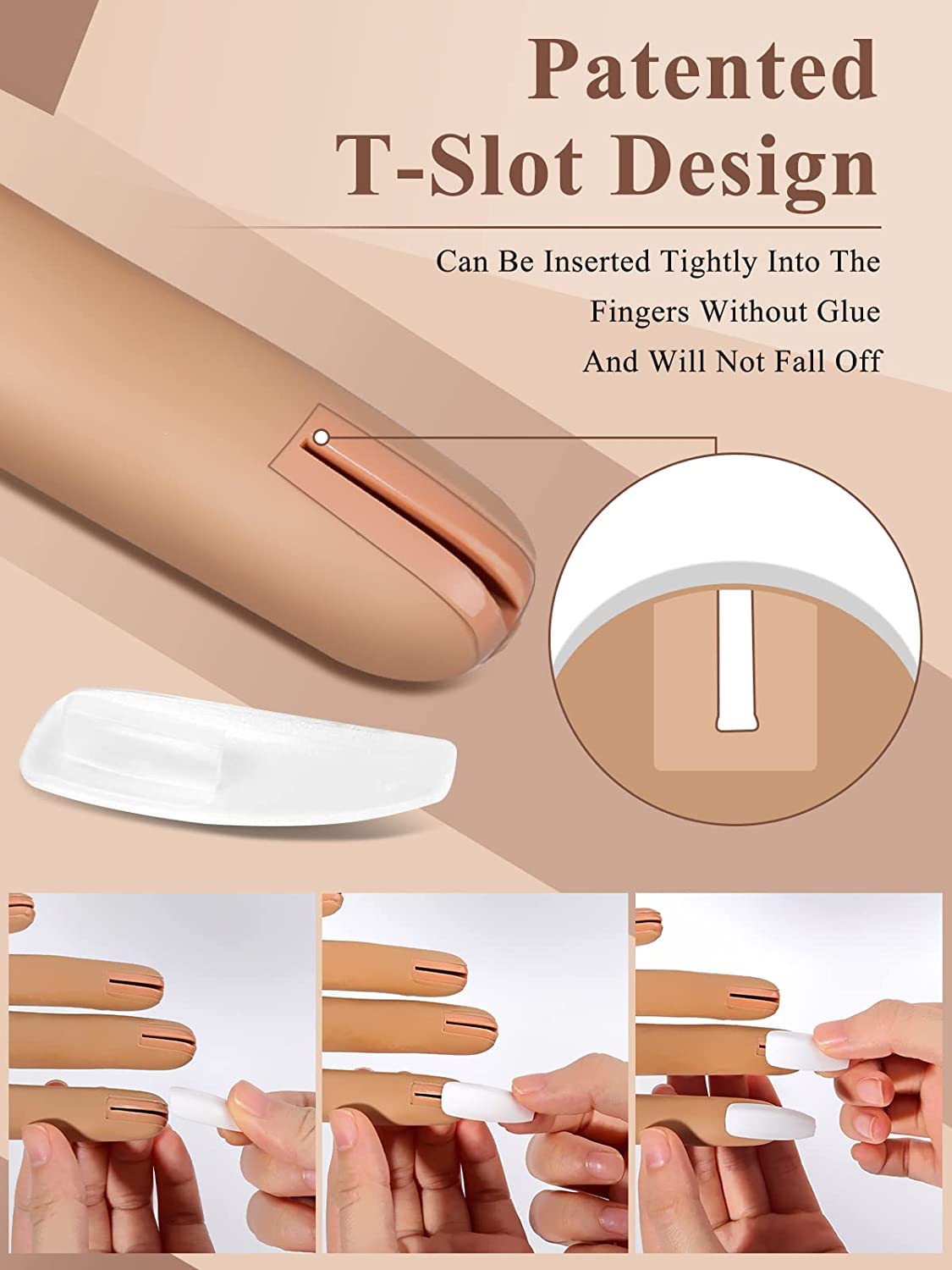 Professional Acrylic Nail Practice Hand - Flexible & Movable Fake Nail Training Hand for Beginners, Prevents Nail Tips from Falling Off - Perfect for Nail Tech Students, Salon Practice & DIY Manicure Training at Home