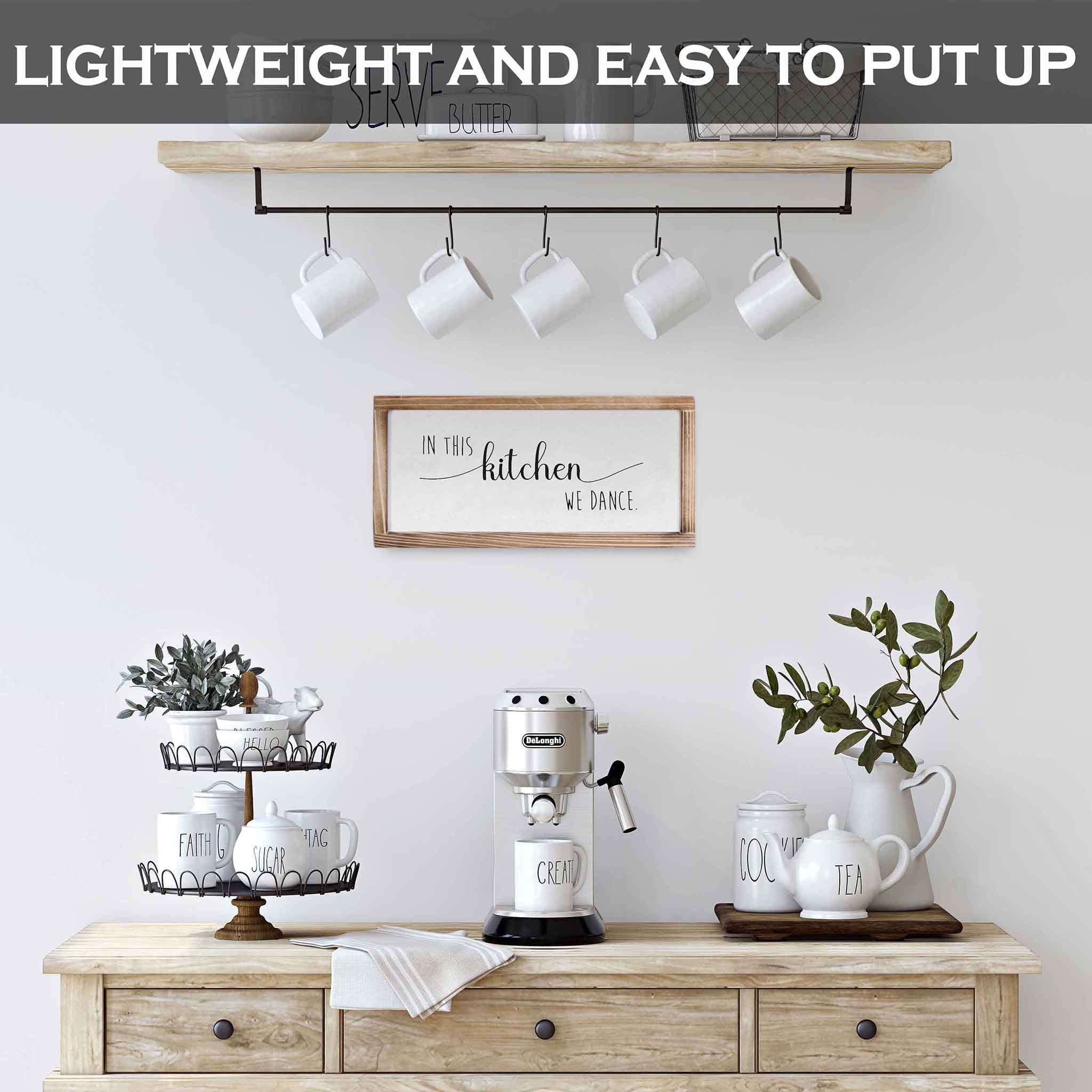 In This Kitchen We Dance Sign 8x17 Inch - Farmhouse Kitchen Wall Decor, We Dance in This Kitchen Sign, Kitchen Dance Decor for Home, Office, Cafe, Restaurant