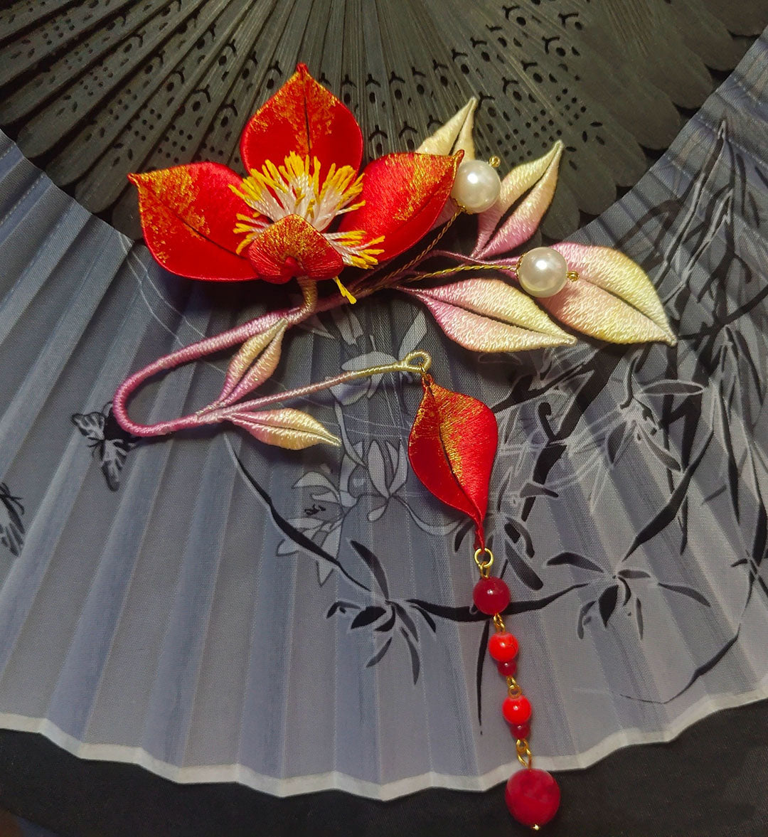 Handmade Silk Flower Hairpin - Elegant Floral Hair Clip for Women (Chanhua) | Perfect for Weddings, Parties, and Everyday Wear
