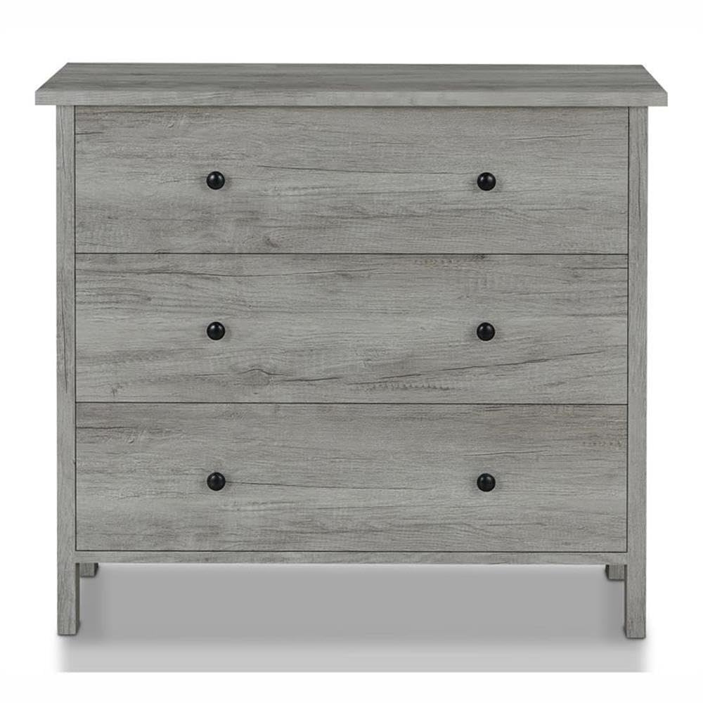 Furniture of America Zillett Transitional 3-Drawer Wood Dresser in Gray Oak - Perfect for Bedroom Storage & Modern Home Decor
