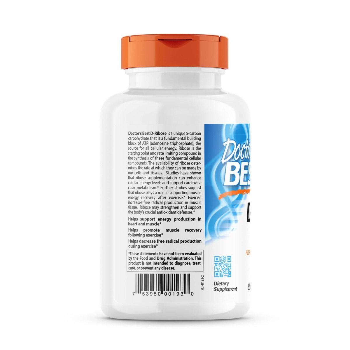 Doctor's Best D-Ribose 850mg - 120 Veggie Capsules | BioEnergy Ribose Supplement for Heart Health, Muscle Recovery & Energy Support | Ideal for Athletes, Fitness Enthusiasts & Active Lifestyles