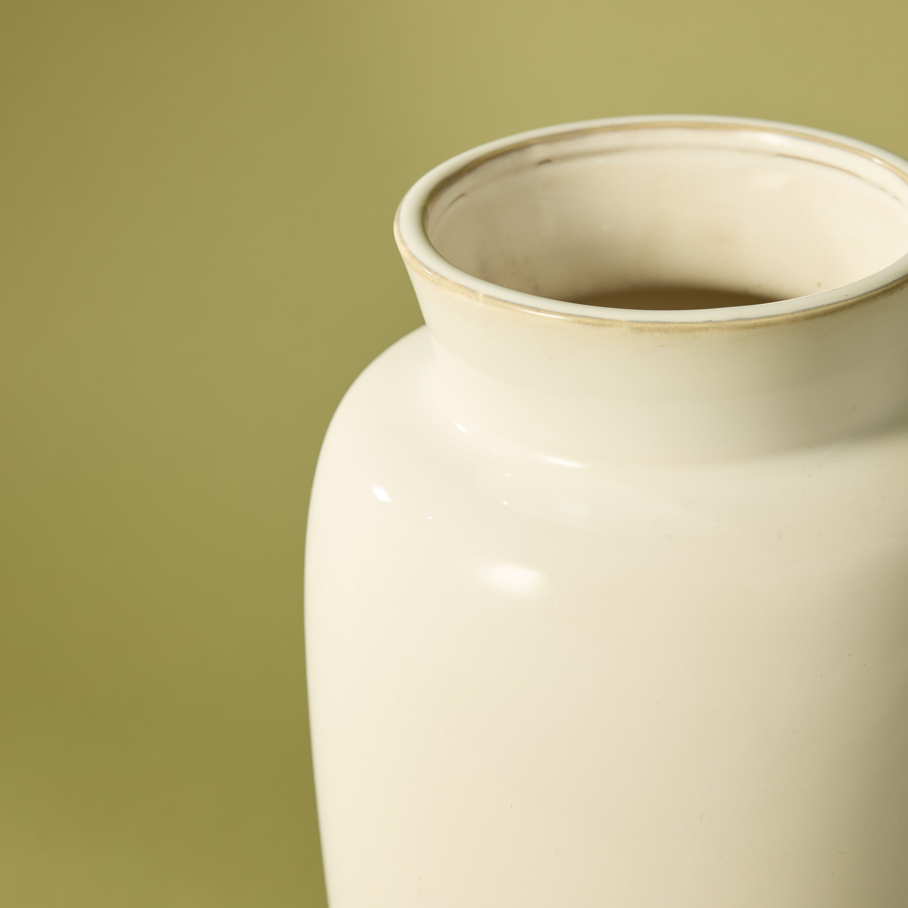 Premium White Ceramic Vase - 48cm Modern Glossy Farmhouse Decor for Living Room, Dining Table & Wedding Centerpieces