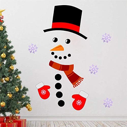 Christmas Snowman Wall Decals - Removable Holiday Stickers for Windows, Doors, Fridge & Walls - Festive Winter Home Decor for Christmas Party & Indoor Decorations