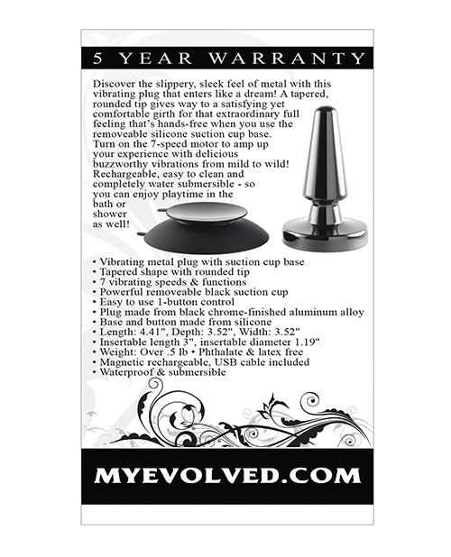 Beginner-Friendly Rechargeable Metal Vibrating Anal Plug - Black | Discreet & Powerful for Solo Play & Couples Use