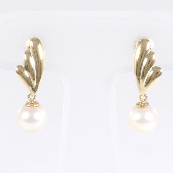18K Yellow Gold Pearl Earrings for Women – Elegant Stud Earrings with Real Pearls, Perfect for Weddings, Parties & Gifts