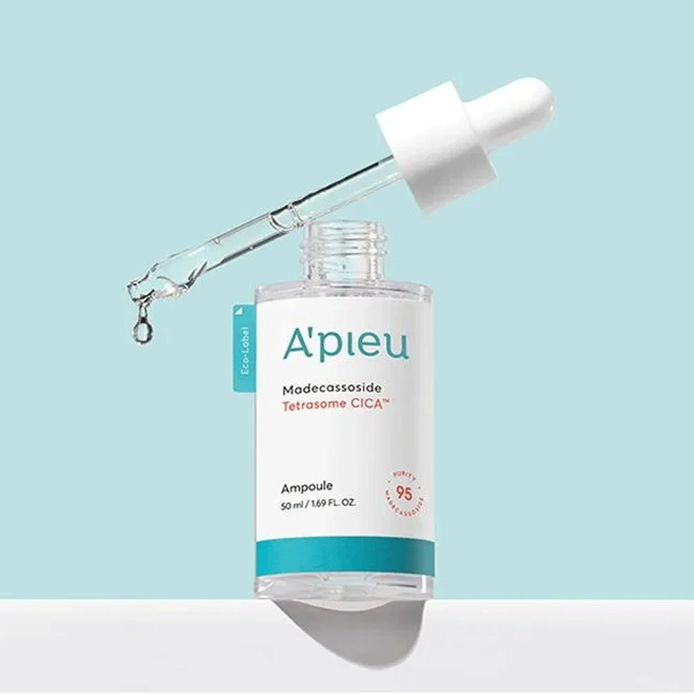 A'PIEU Madecassoside Tetrasome Cica Ampoule 30ml / 50ml - Soothing & Repairing Facial Serum for Sensitive Skin | Perfect for Post-Treatment Care & Daily Hydration