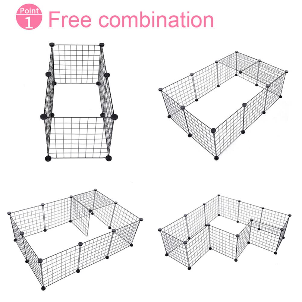 ULTECHNOVO 10-Piece Iron Pet Cage for Dogs & Rabbits - Indoor/Outdoor Use