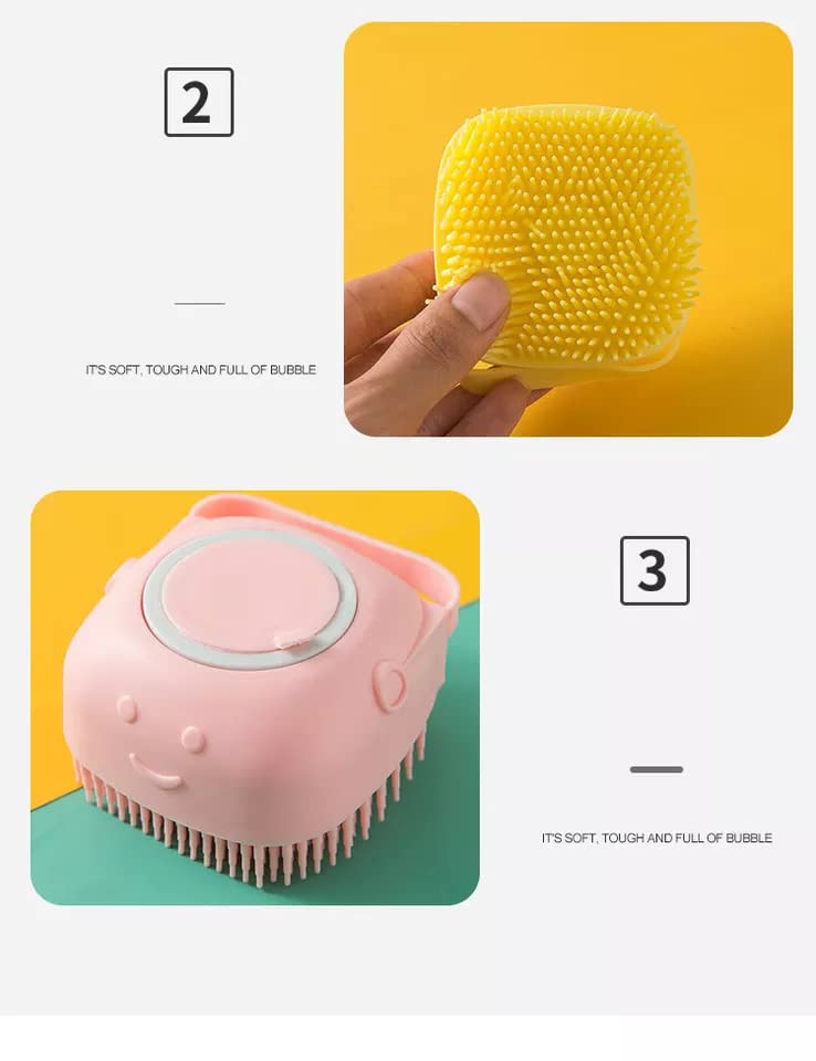 Eco-Friendly Silicone Bath Brush for Baby & Pets - Soft Exfoliating Massage Scrubber for Gentle Skin Care | Dog Cat Grooming Tool & Body Wash Accessory (Perfect for Sensitive Skin & Spa Bath Time)