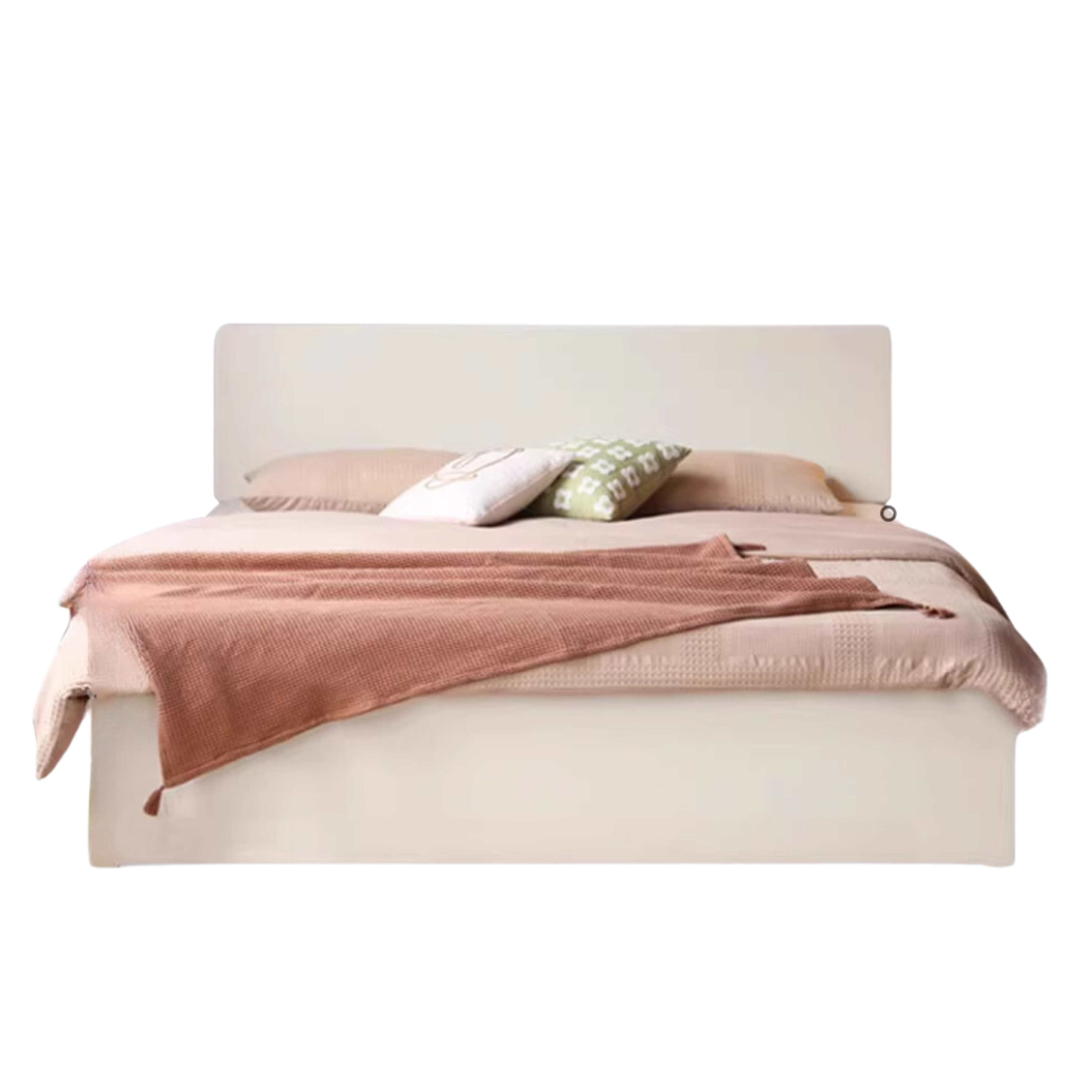 Solid Poplar Wood Box Storage Bed in Cream - Underbed Storage Solution for Small Spaces, Bedroom Organization & Minimalist Decor