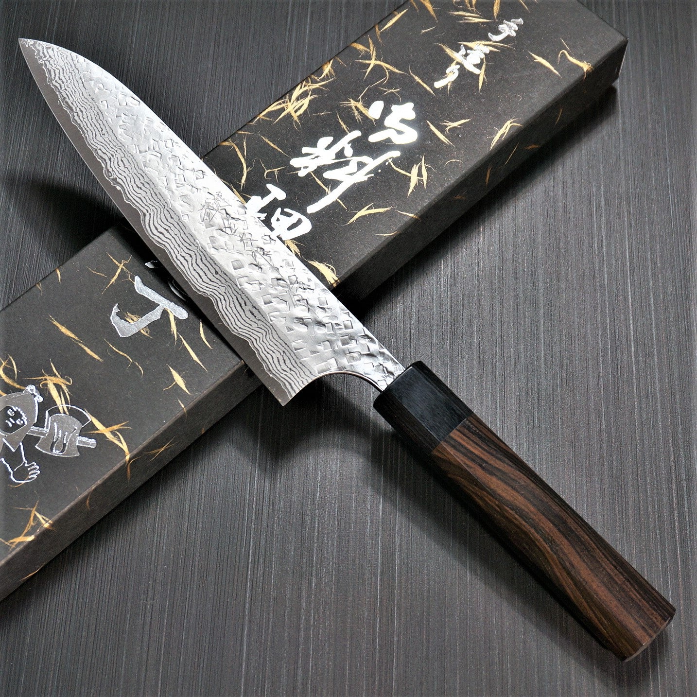 Premium KATO VG10 Hammered Damascus Gyuto Chef Knife 180mm - Japanese High Carbon Stainless Steel Blade with Ebony Wood Handle - Perfect for Sushi, Meat Cutting & Professional Kitchen Use