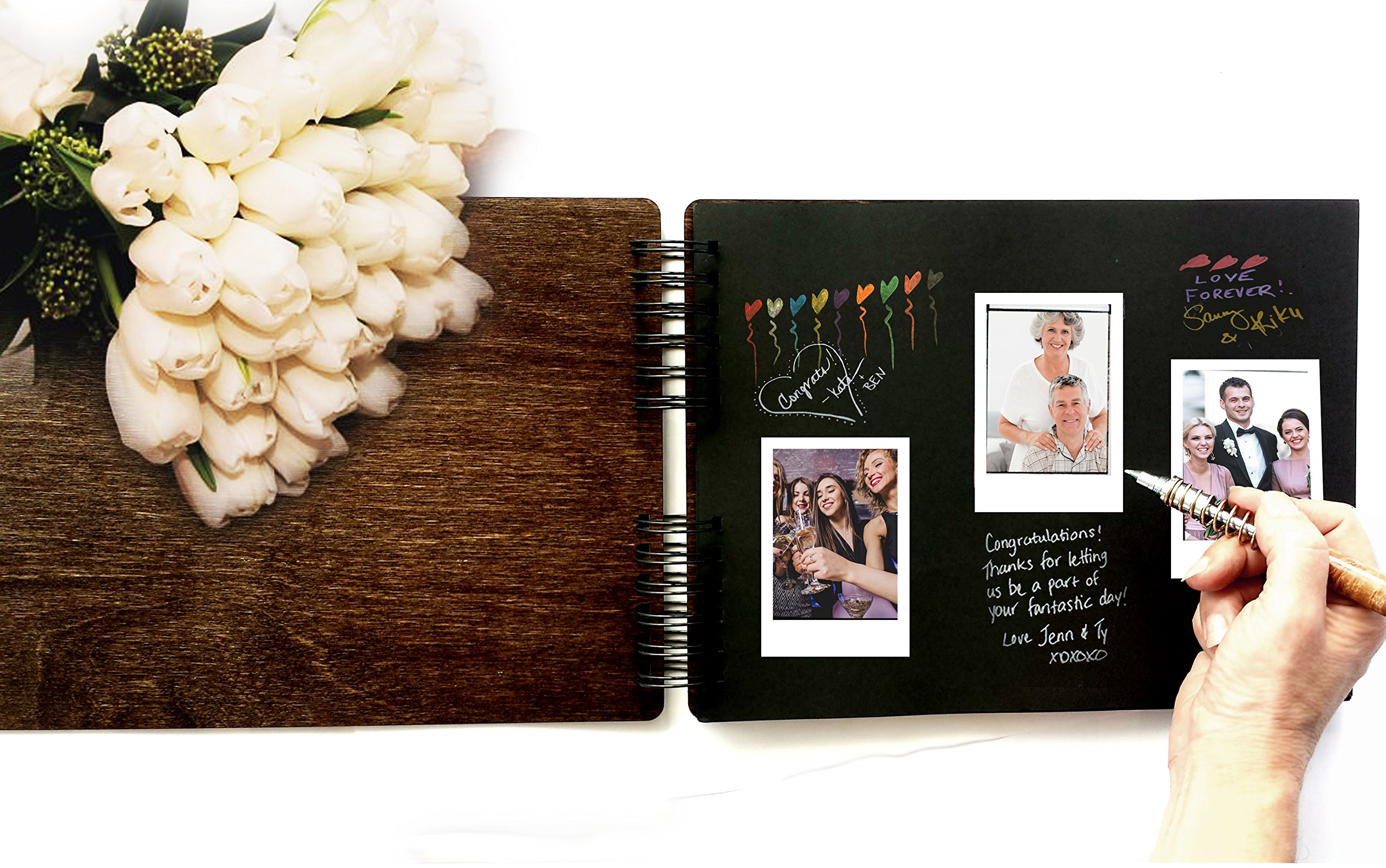 Personalized Wooden Graduation Guest Book - Custom Rustic Photo Album for Graduation Party Decorations & Gifts | Made in USA | Perfect for Graduation Ceremonies, Open House Events & Memory Keepsakes